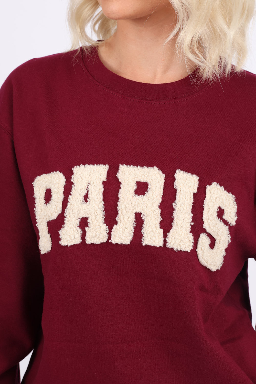 Paris Laser-Cut Bouclé Appliqué Sweatshirt