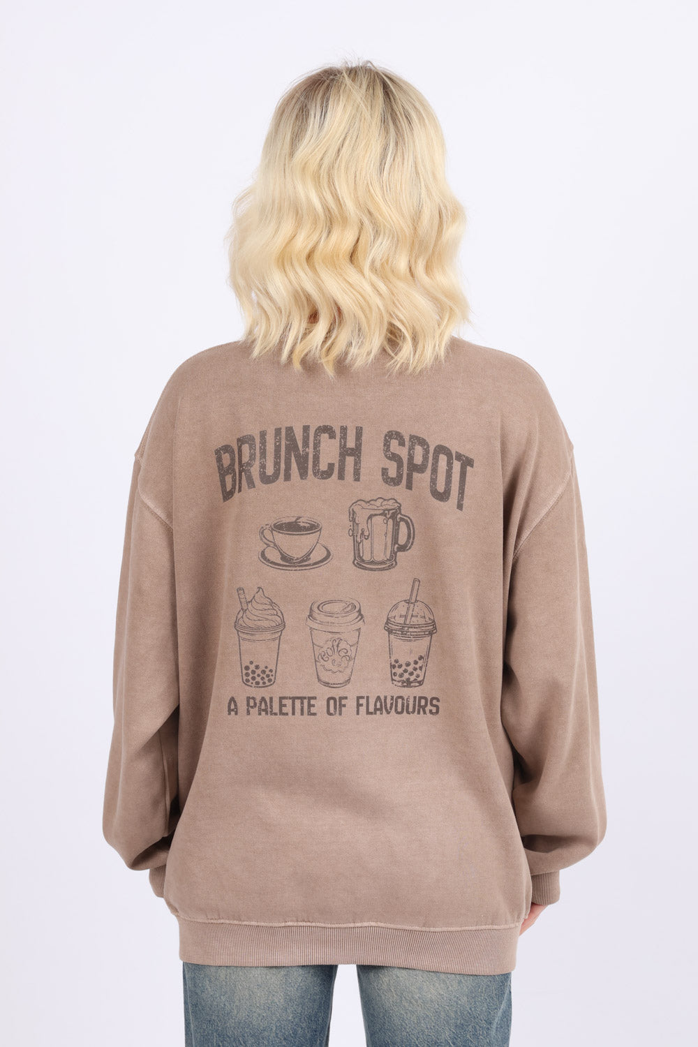 Washed Mocha Brunch Spot Sweatshirt