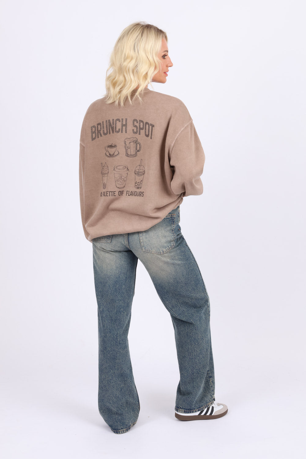 Washed Mocha Brunch Spot Sweatshirt