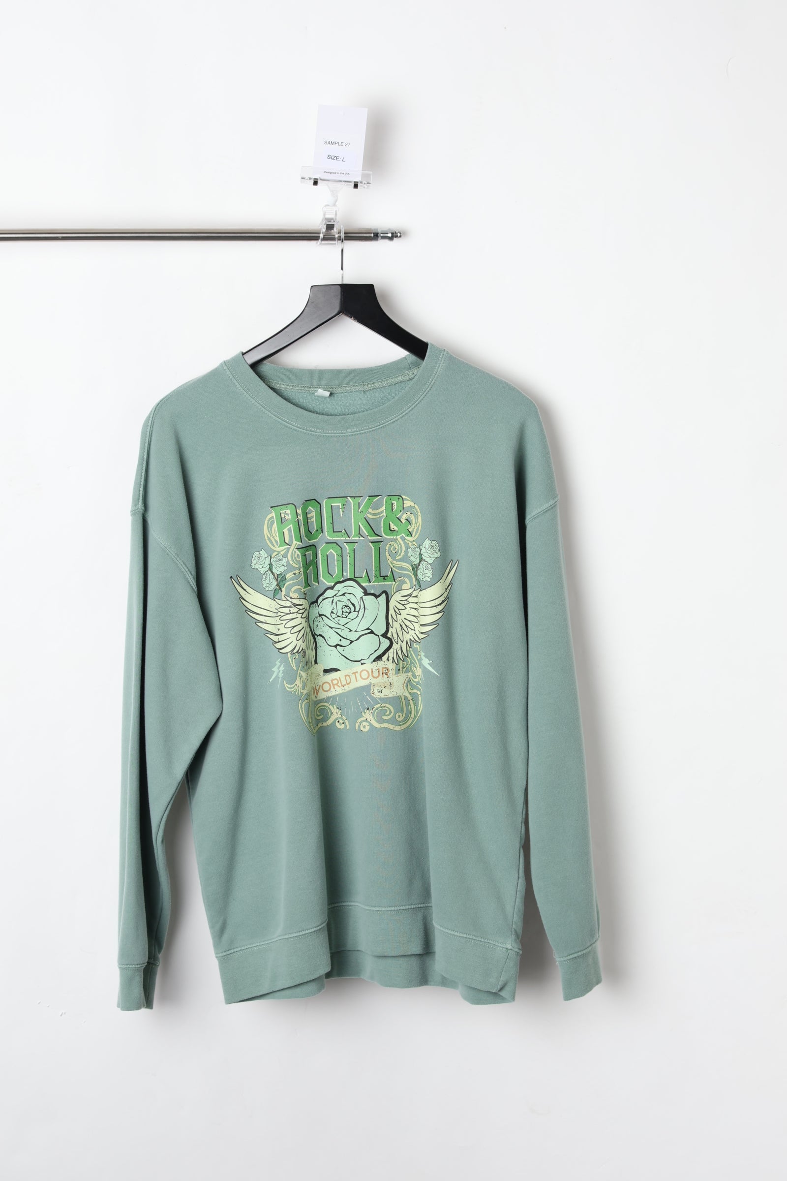 Rock & Roll World Tour Sage Green Sweatshirt (Size L) – Sample
