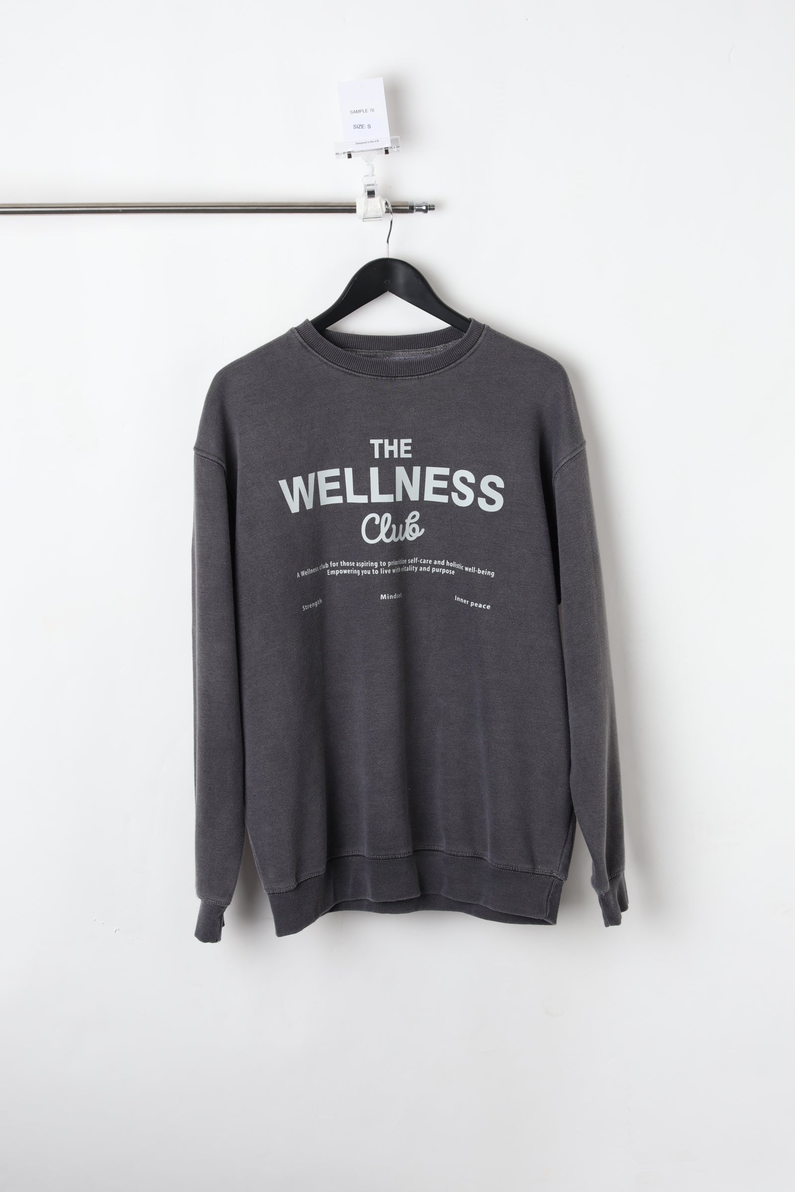 The Wellness Club Charcoal Washed Sweatshirt (Size S) – Sample