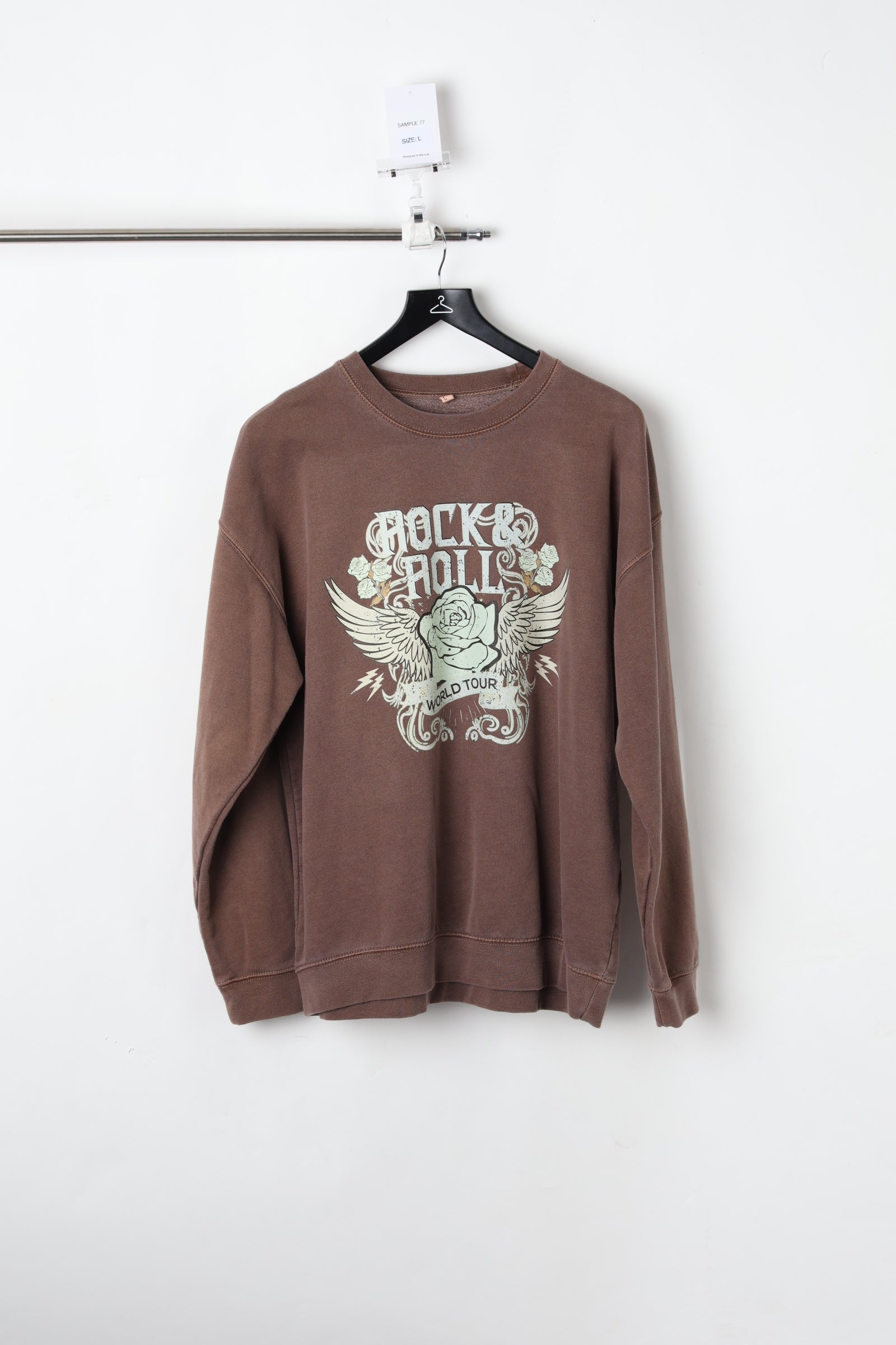 Rock& Roll Brown Washed Sweatshirt (Size L) – Sample