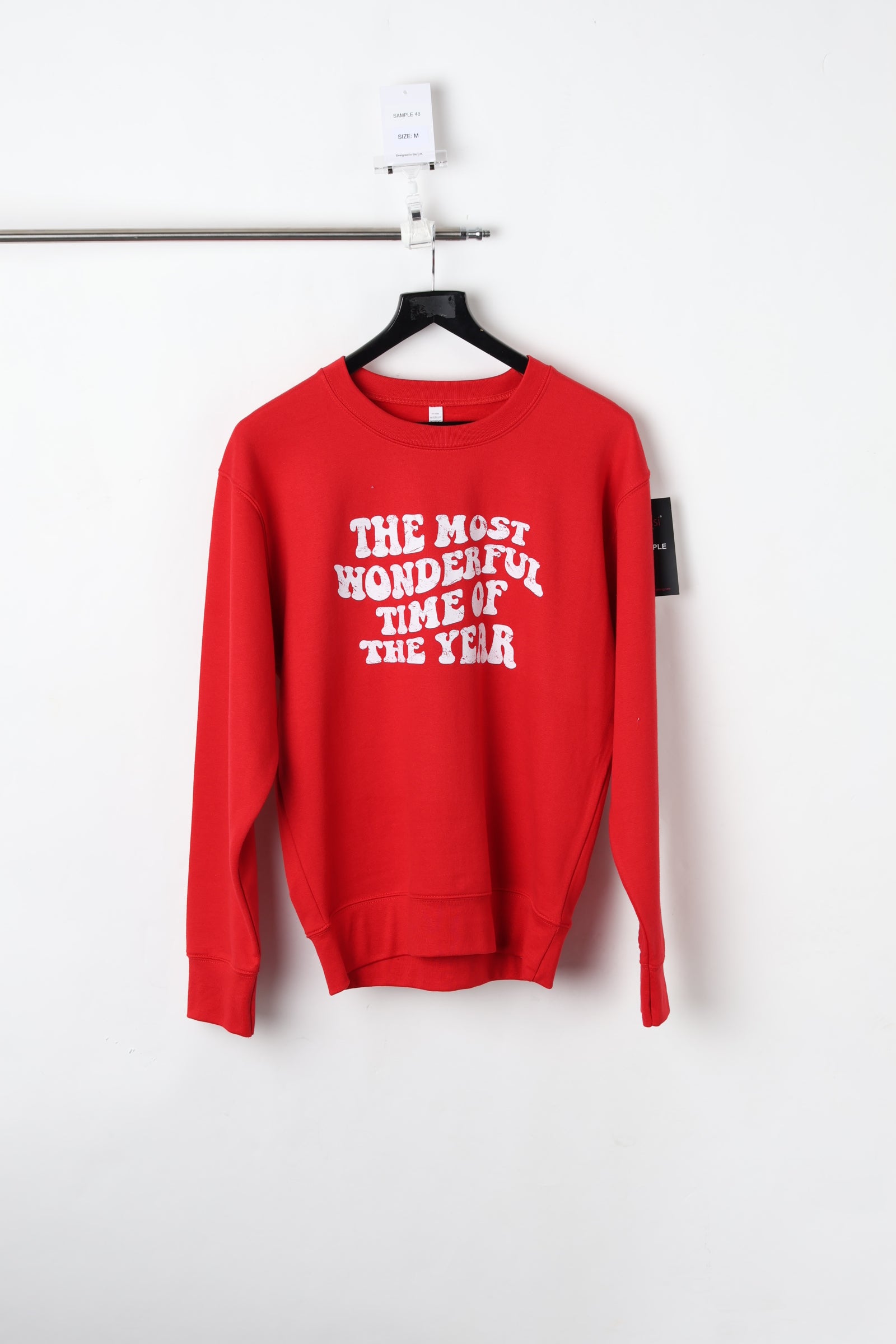 Best time Graphic Printed Red Sweatshirt (Size M) – Sample