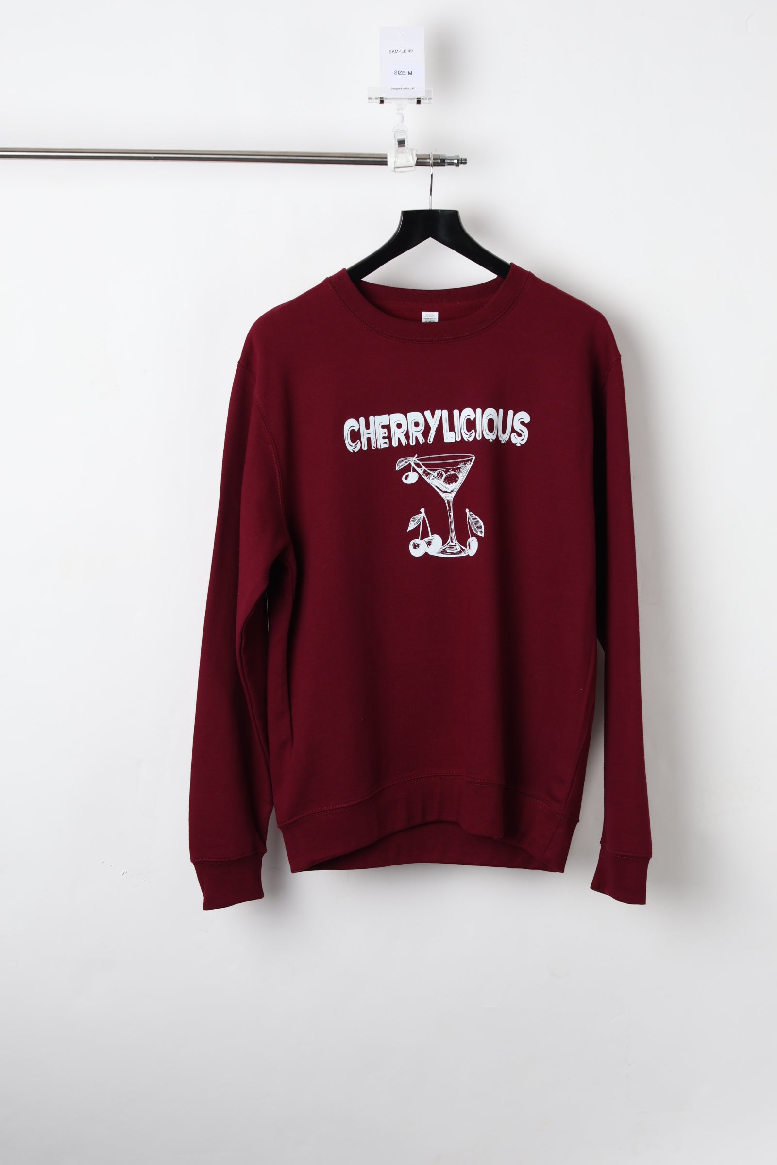 Cherrylicious Graphic Printed Burgundy Sweatshirt (Size M) – Sample