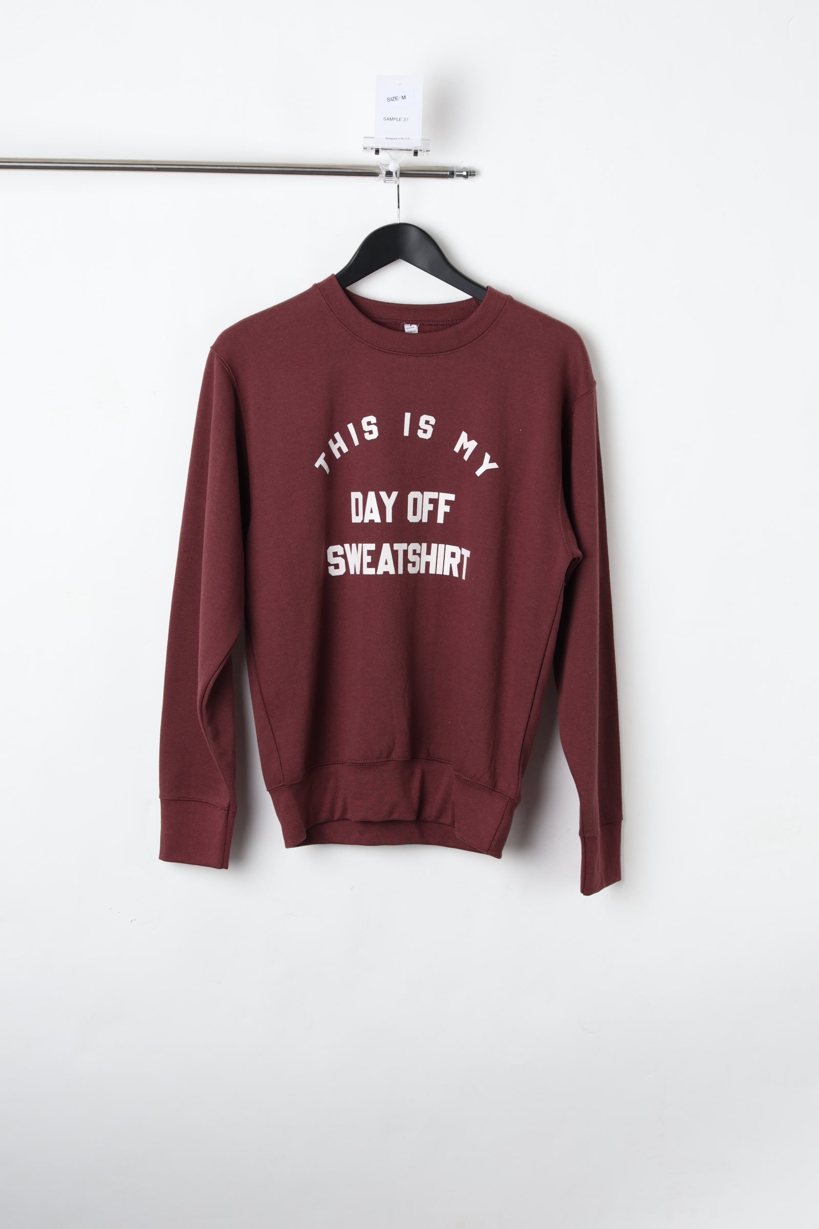 My Day Off Graphic Printed Burgundy Sweatshirt (Size M) – Sample