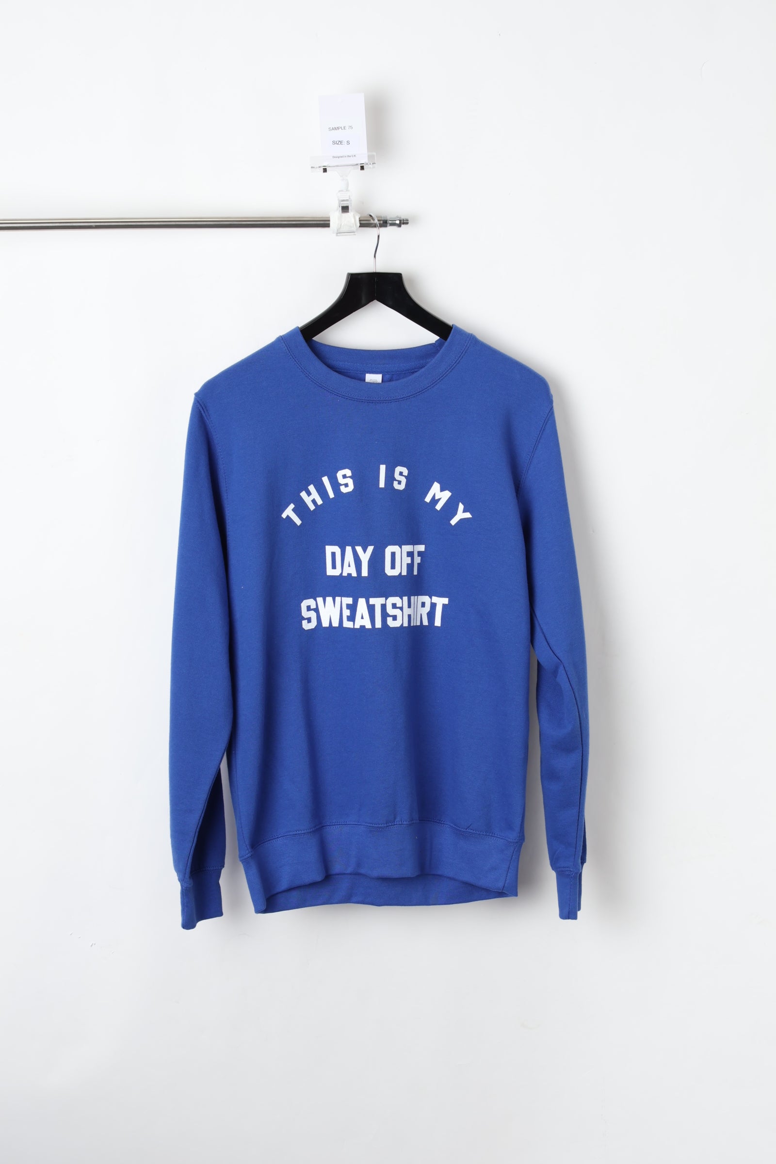 My Day Off Graphic Printed Royal Blue Sweatshirt (Size M) – Sample