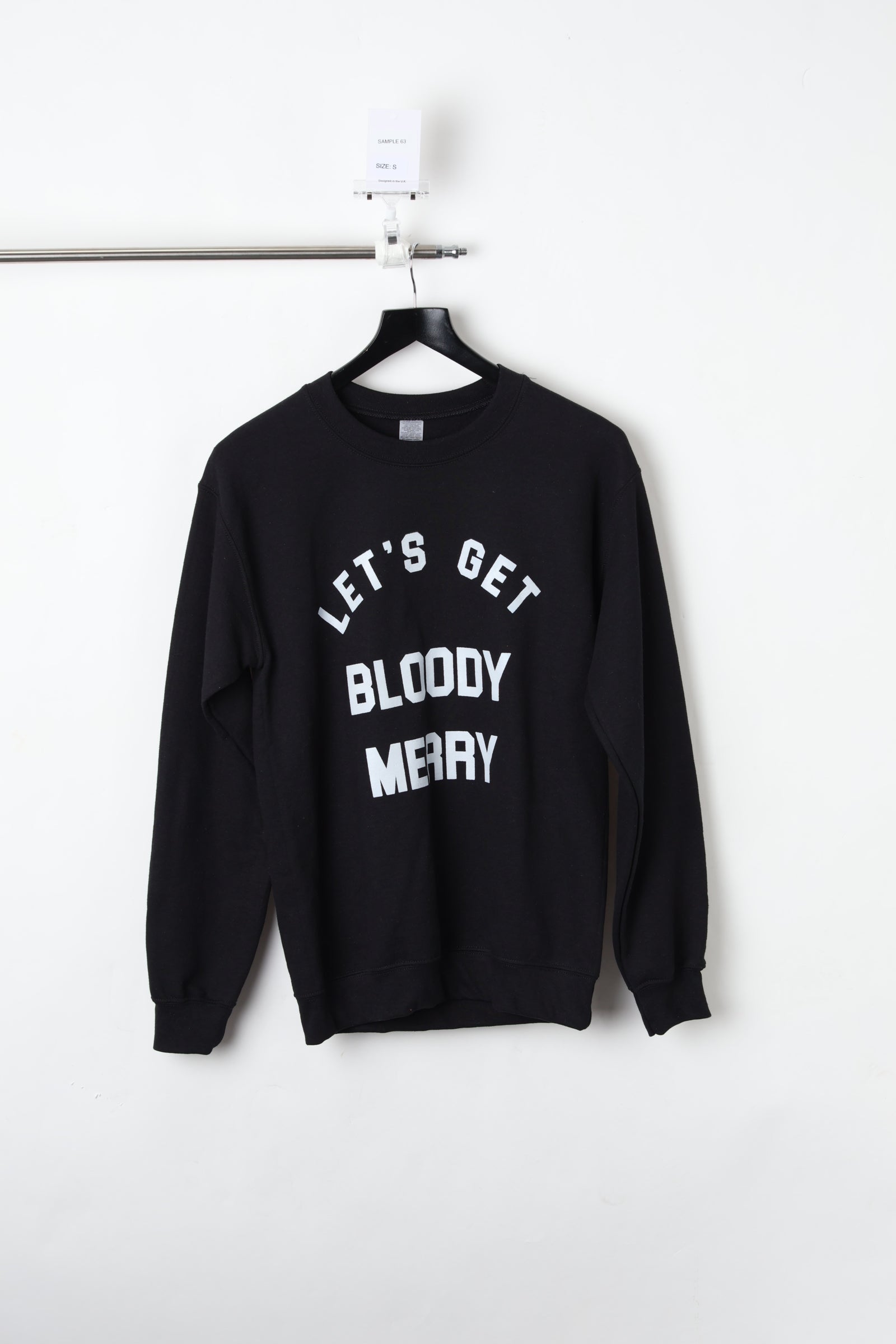 Lets Gets Bloody Merry Graphic Printed Black Sweatshirt (Size S) – Sample