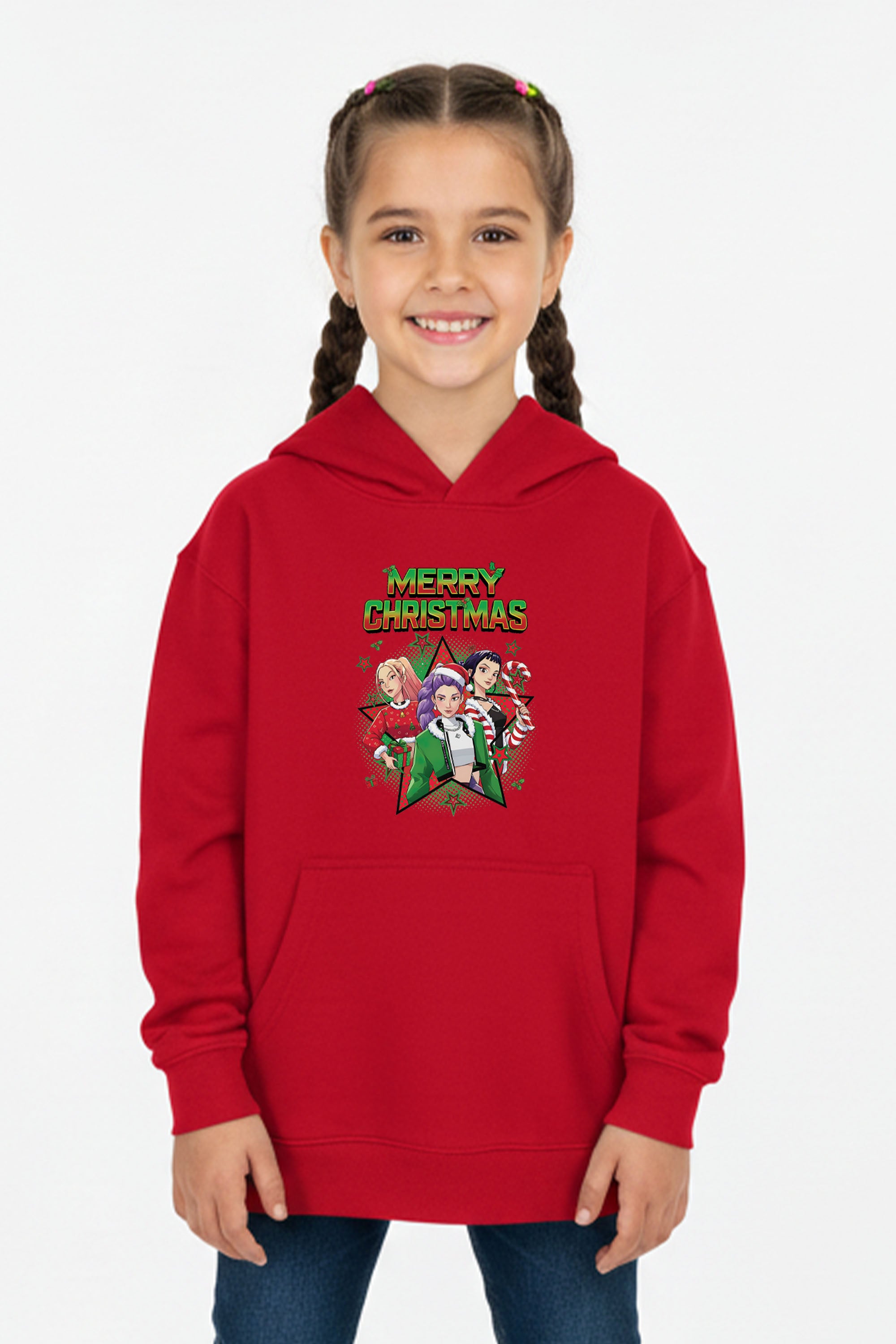 Kids Merry Squad Christmas Printed Hoodie