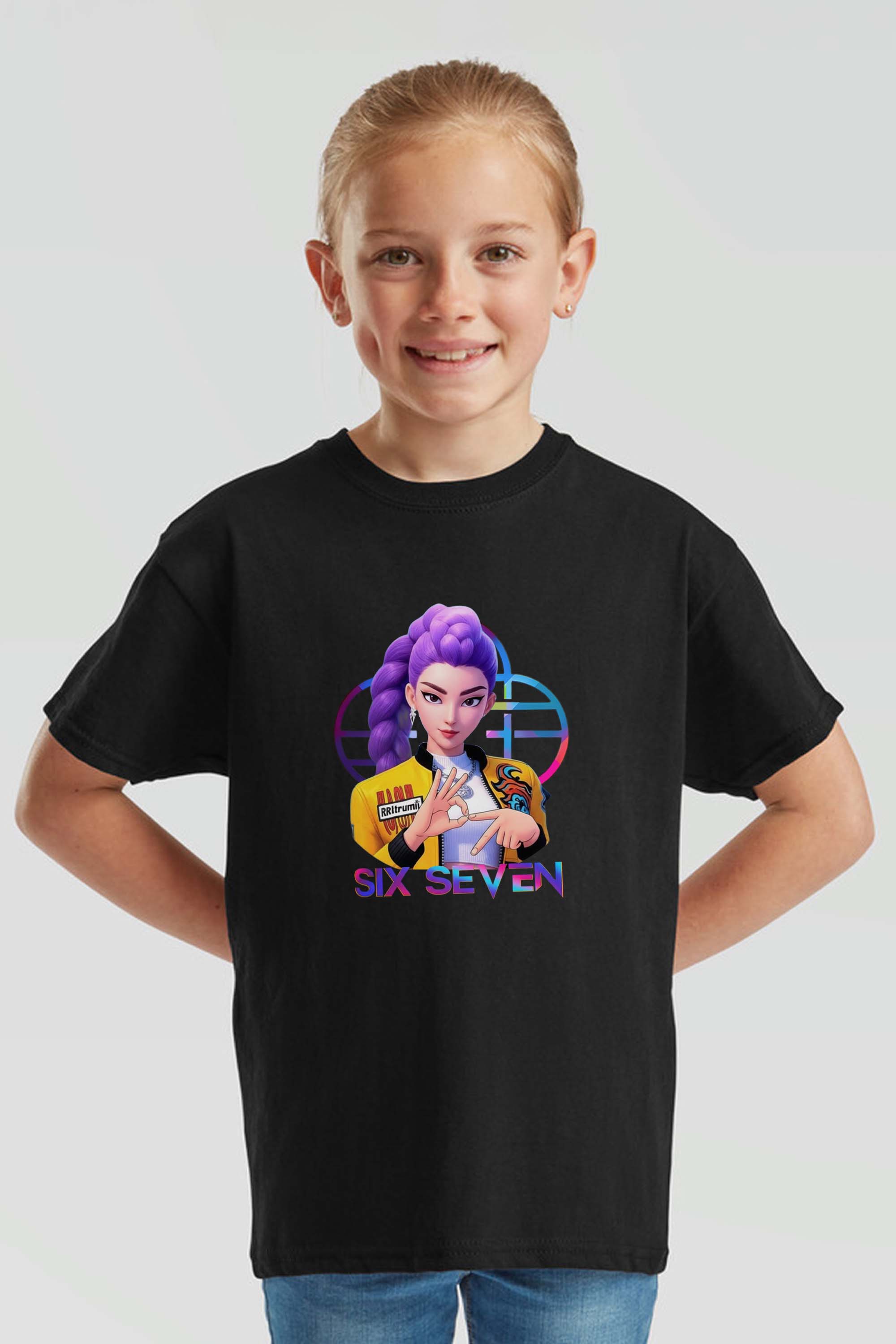 Kids K-Pop Rumi Six Seven Graphic Printed T-Shirt
