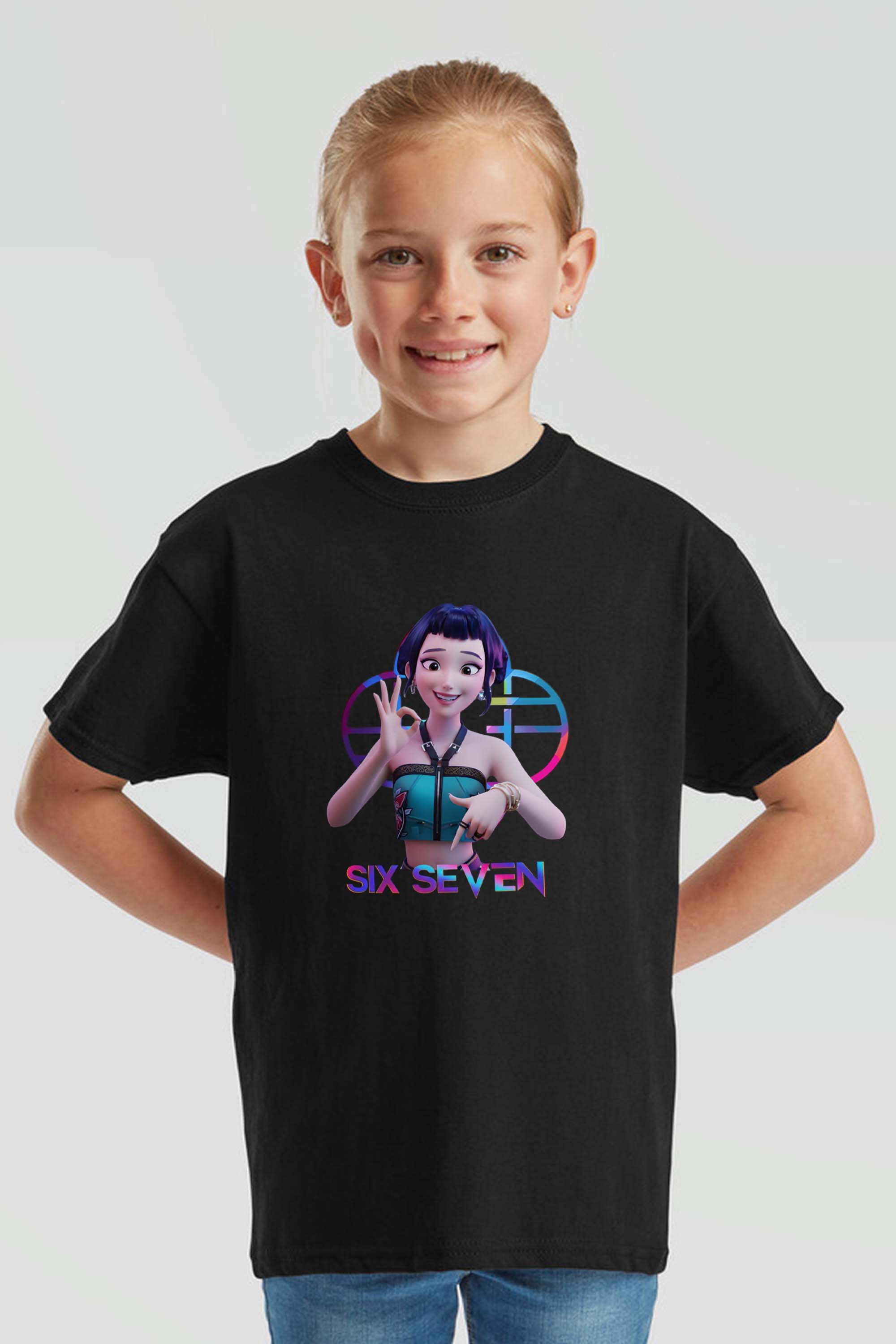 Kids K-Pop Zoey Six Seven Graphic Printed T-Shirt