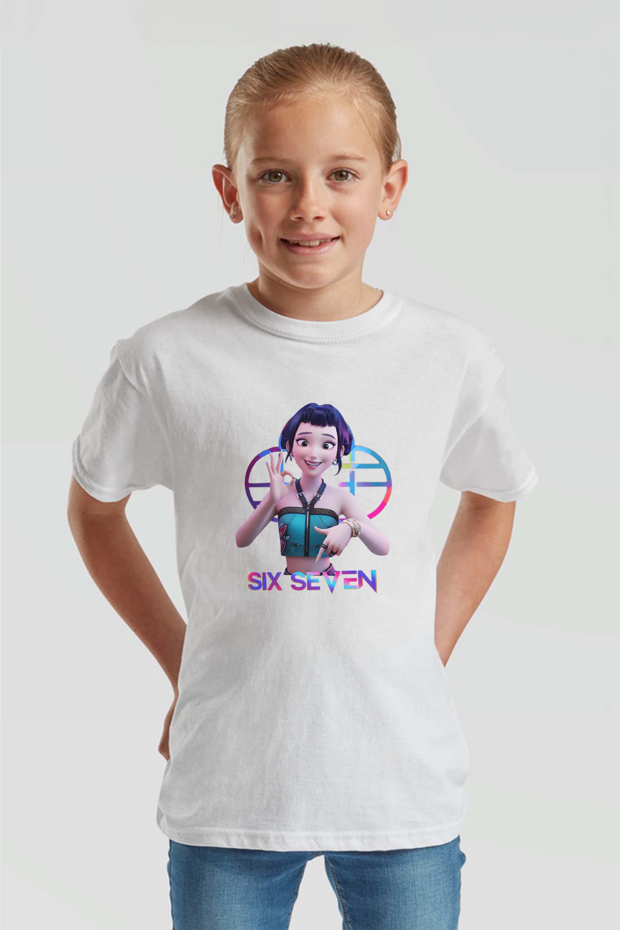 Kids K-Pop Zoey Six Seven Graphic Printed T-Shirt