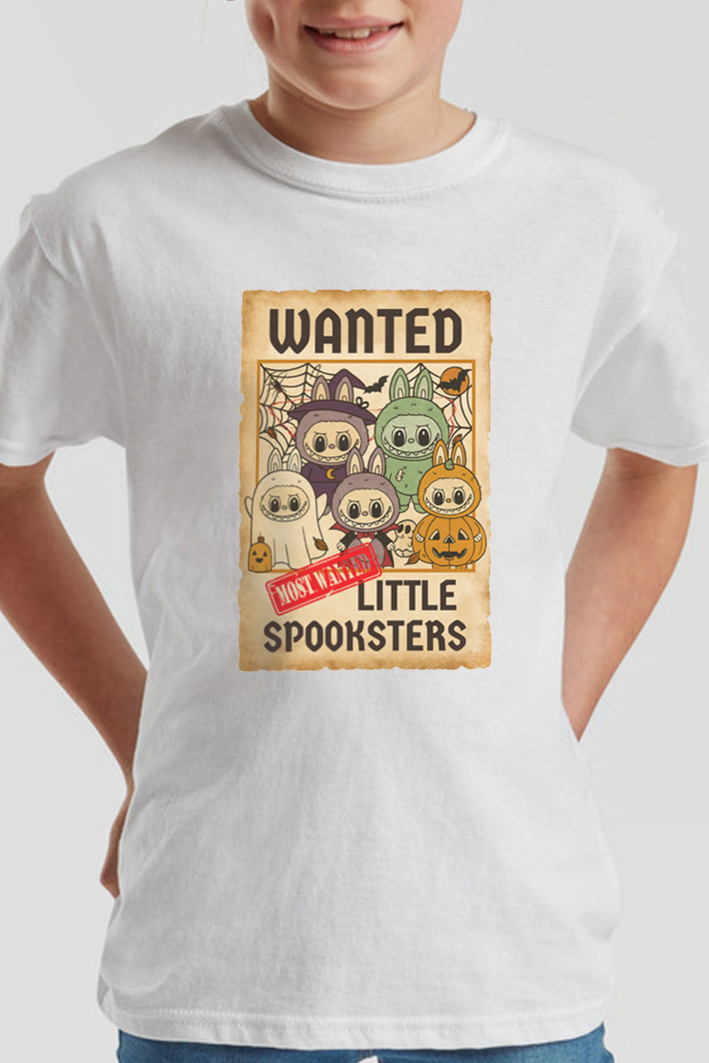 Kids Halloween Labubu Spooksters Printed T-Shirt