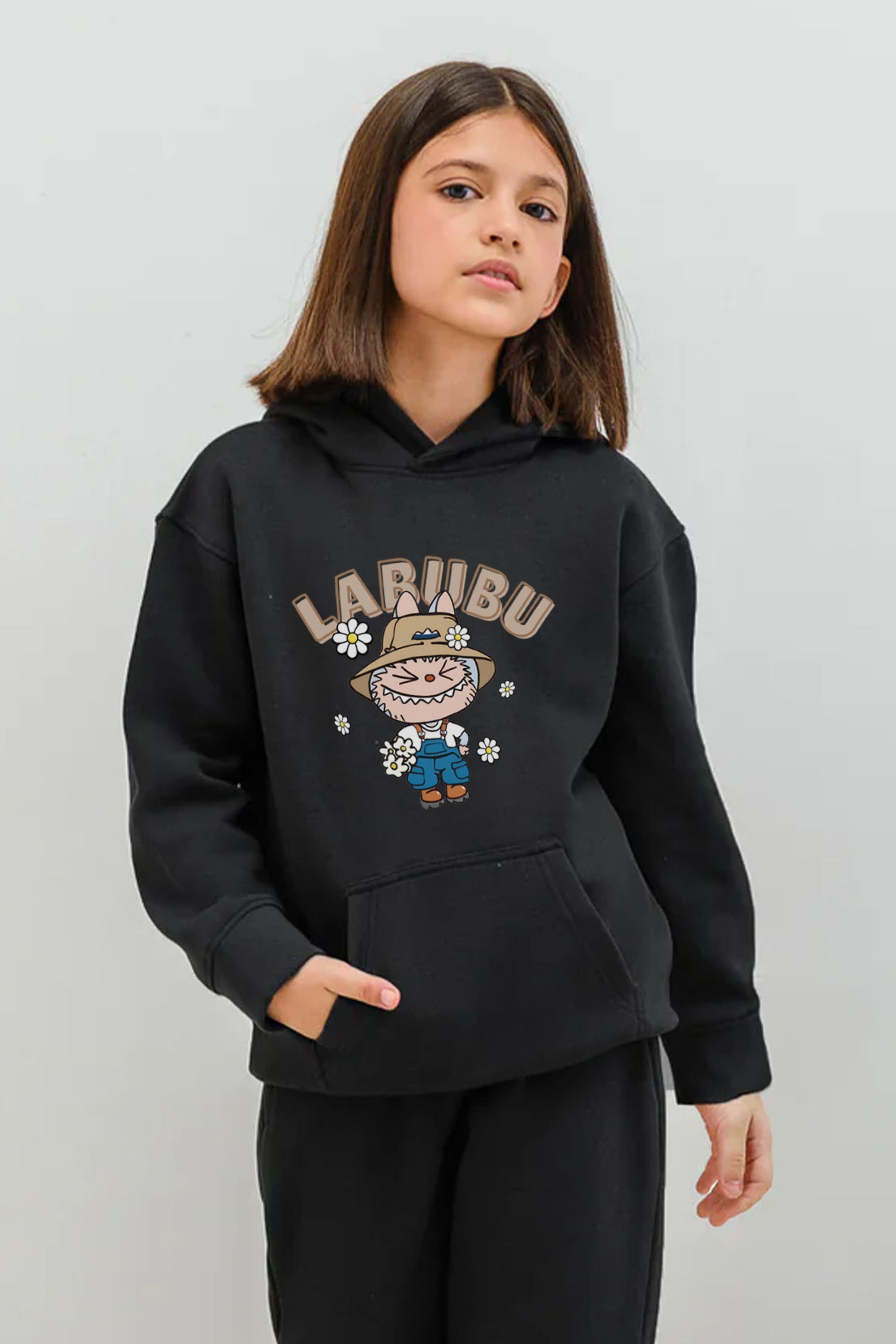 Kids Labubu Daisy Farmer Printed Hoodie & Joggers set (Pack of 5)