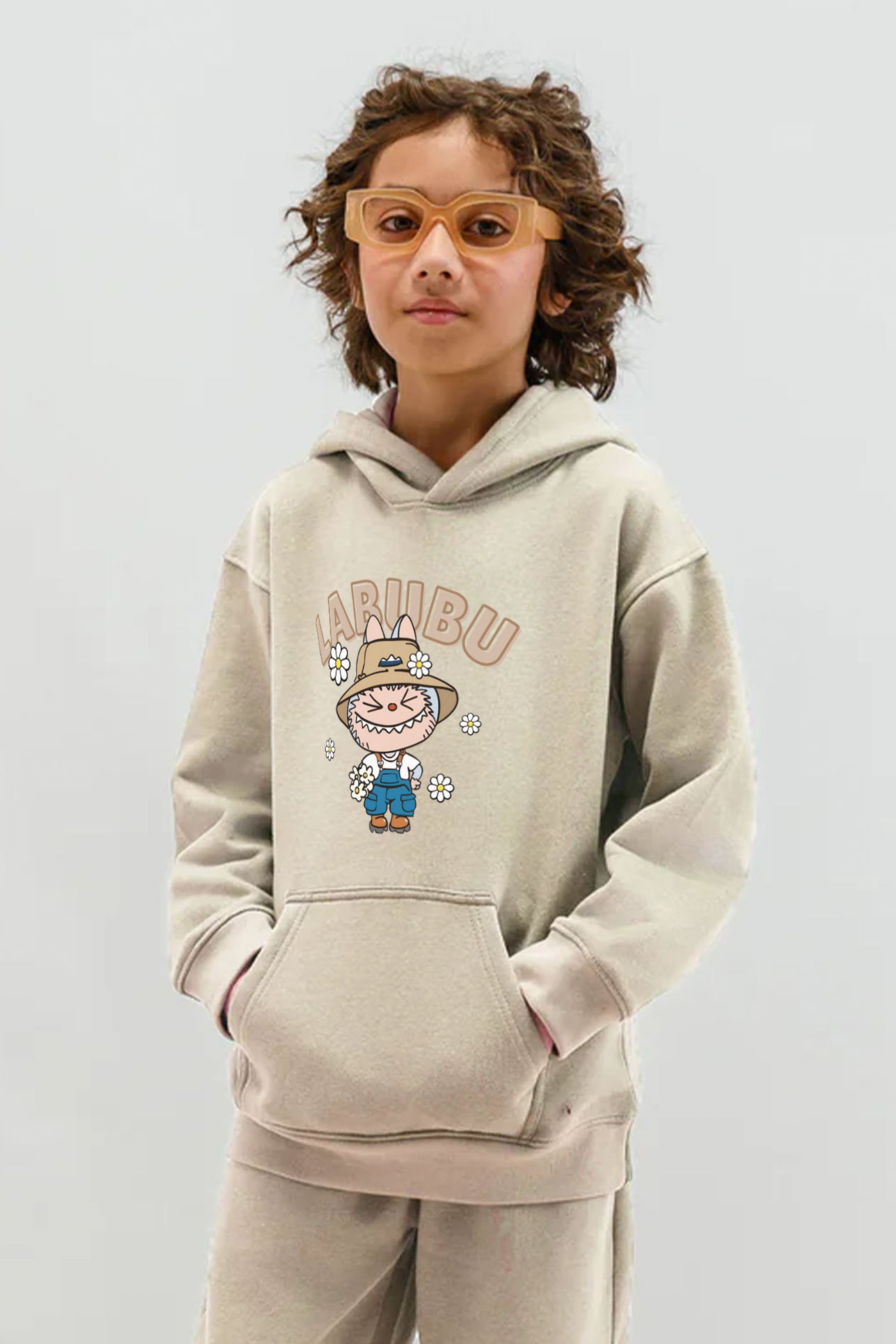 Kids Labubu Daisy Farmer Printed Hoodie & Joggers set (Pack of 5)
