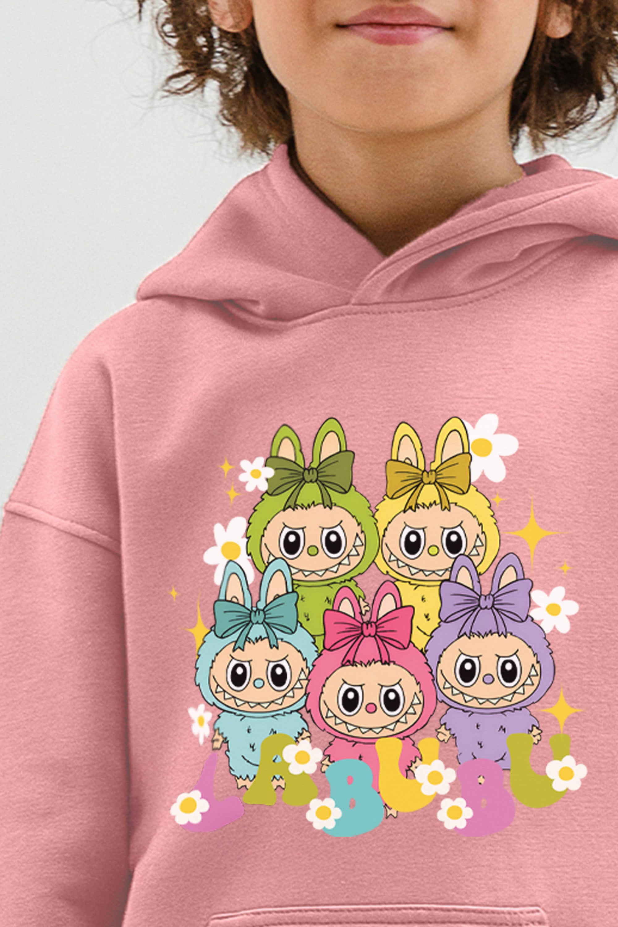 Kids Labubu Daisy Squad Printed Hoodie & Joggers set (Pack of 5)