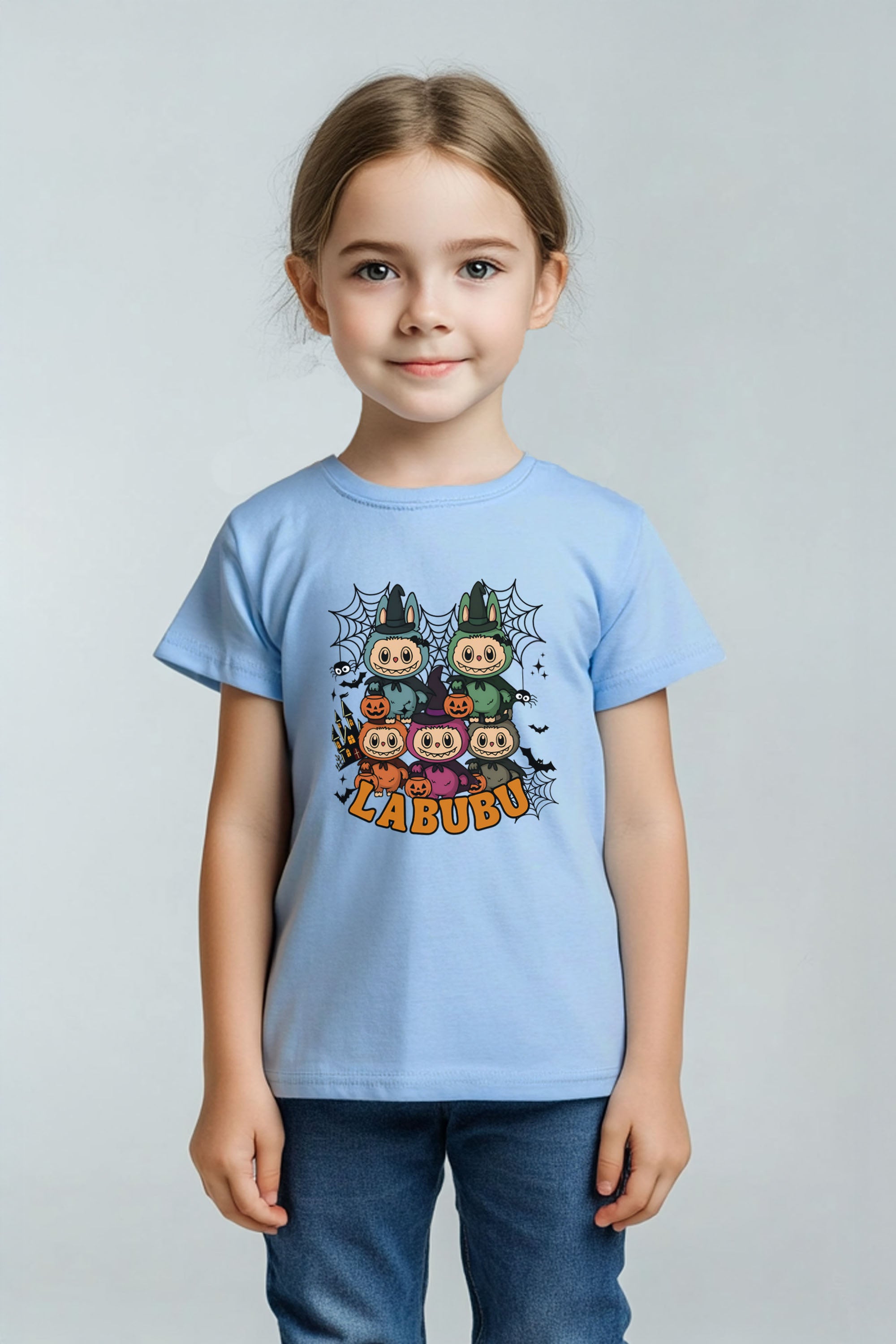 Kids Halloween Labubu Printed T-Shirt