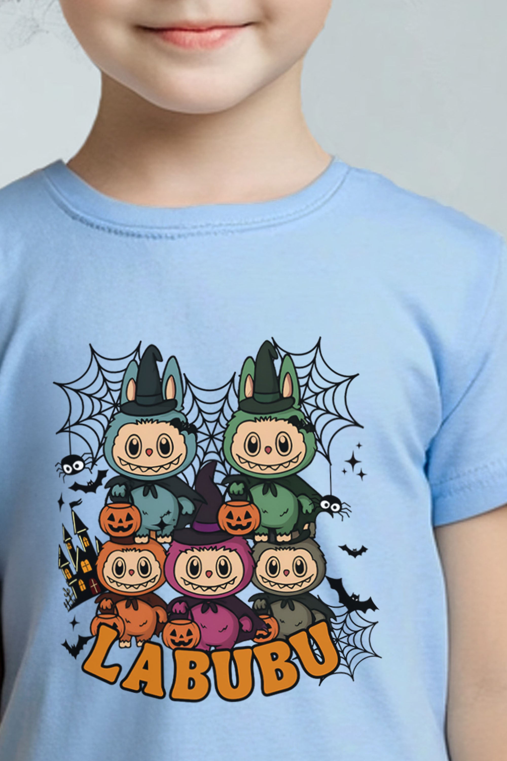 Kids Halloween Labubu Printed T-Shirt