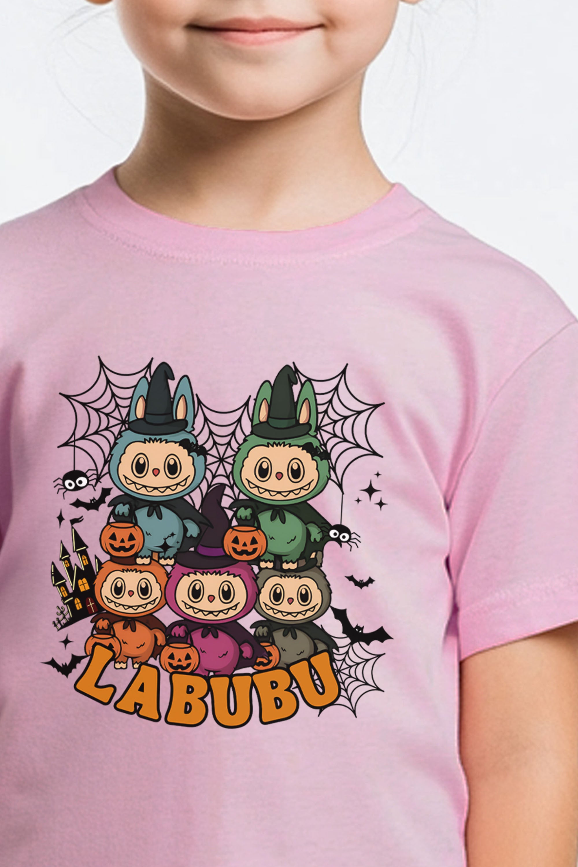 Kids Halloween Labubu Printed T-Shirt