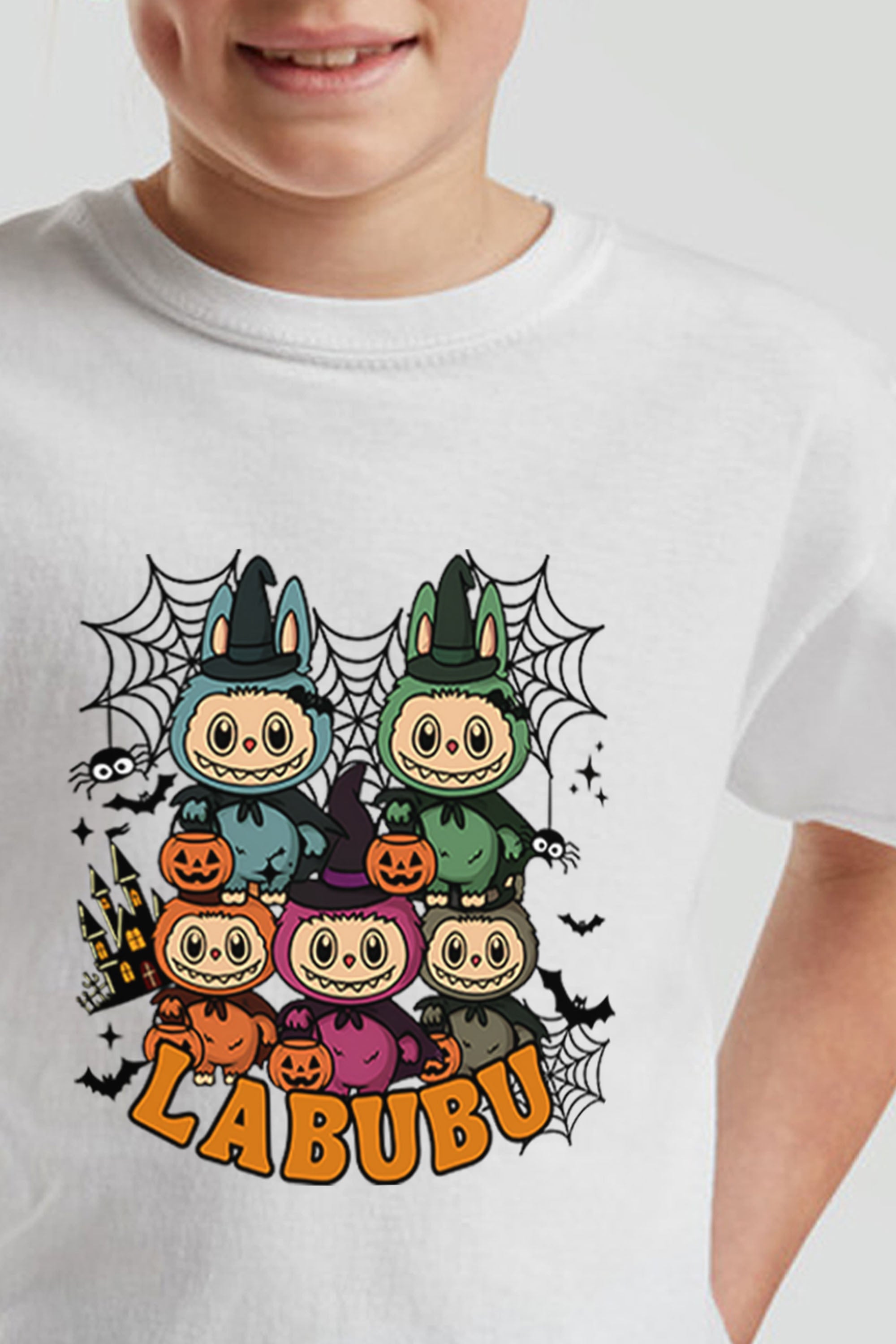 Kids Halloween Labubu Printed T-Shirt