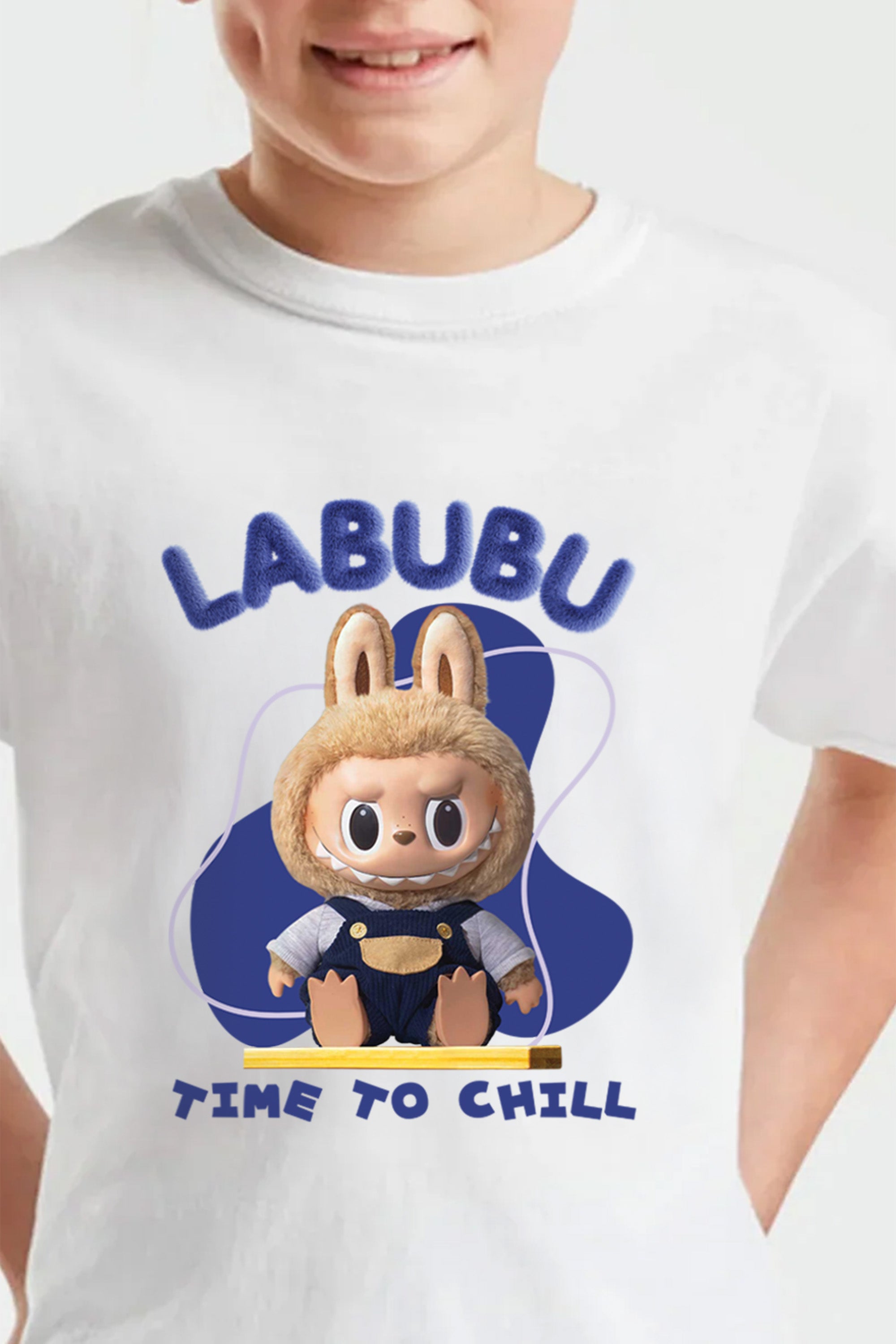 Kids Time To Chill Labubu Printed T-Shirt (Pack of 5)