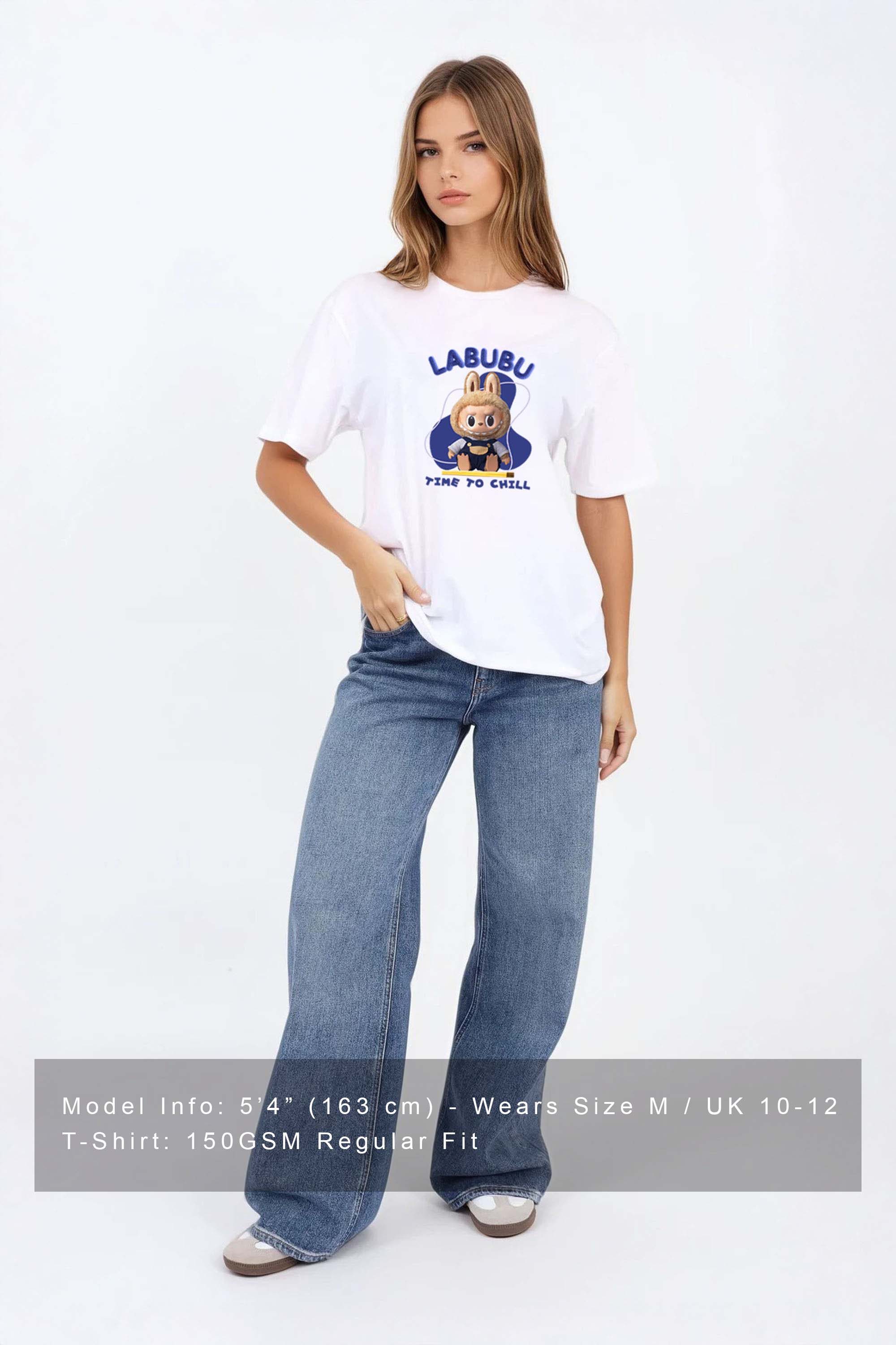 Regular Fit T-shirt in Labubu Time to Chill Print