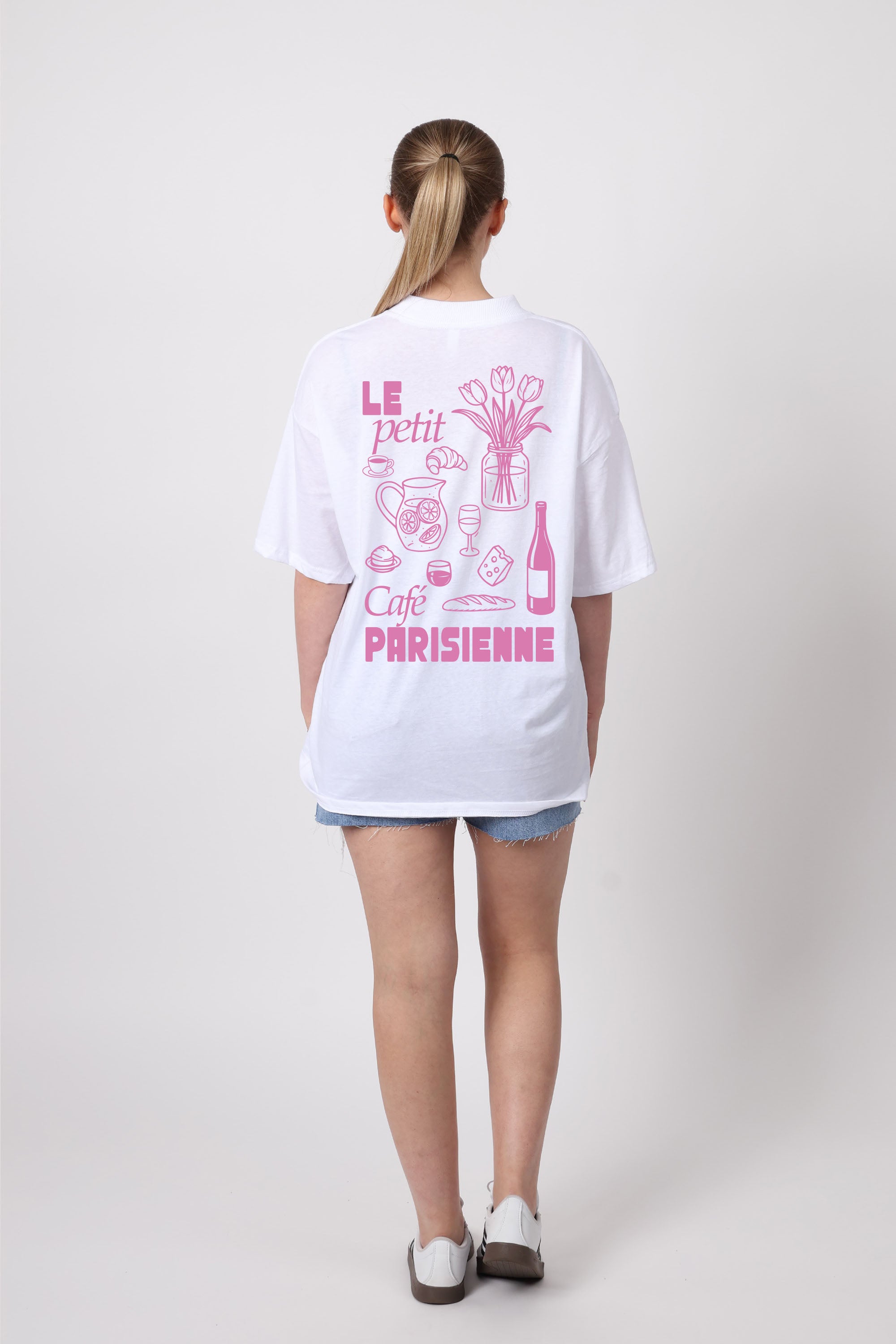 150GSM Oversized T-Shirts in Cafe Parisienne Print