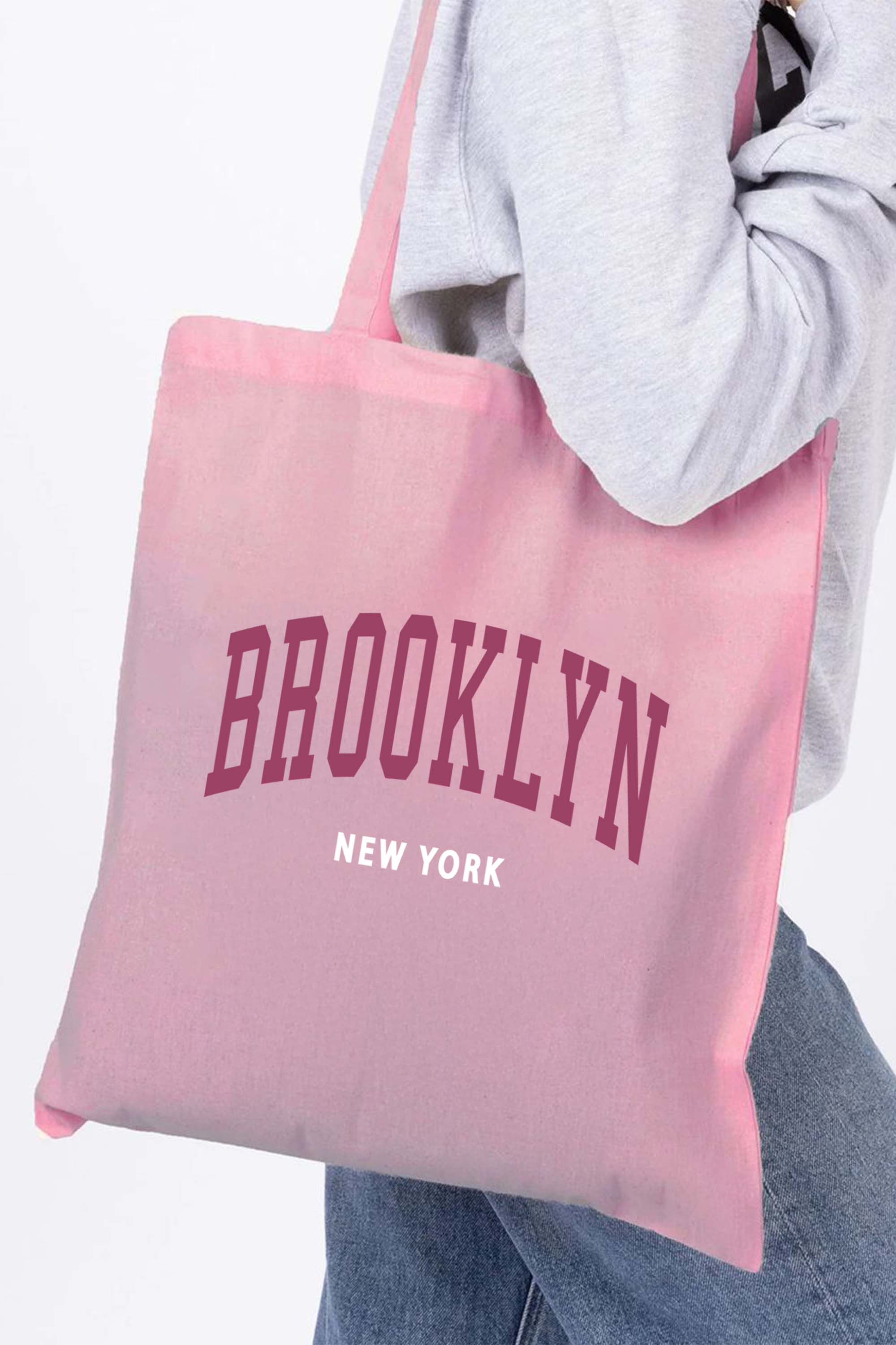 Brooklyn New York Graphic Printed Cotton Tote Bag