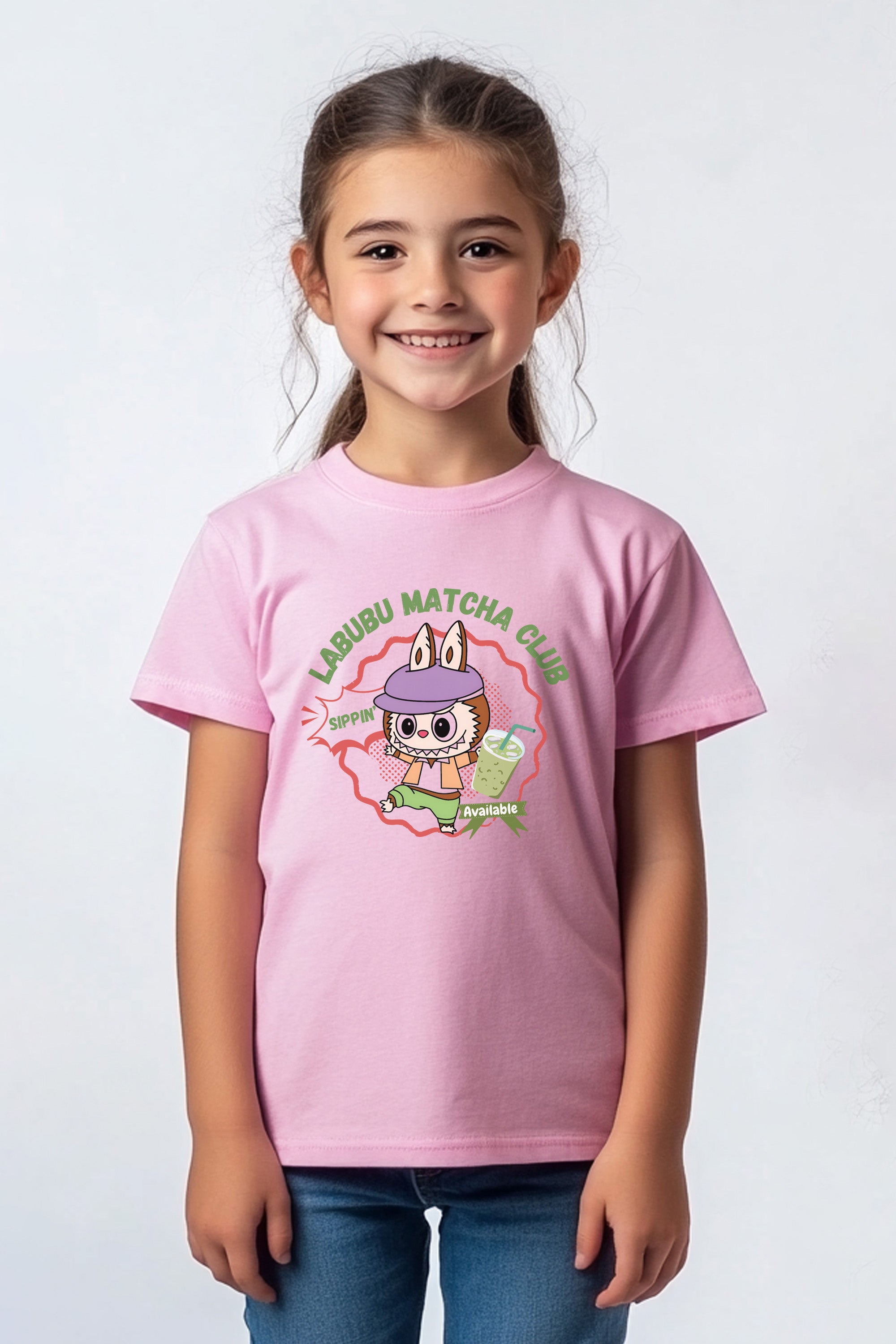 Kids Labubu Matcha Club Printed T-Shirt