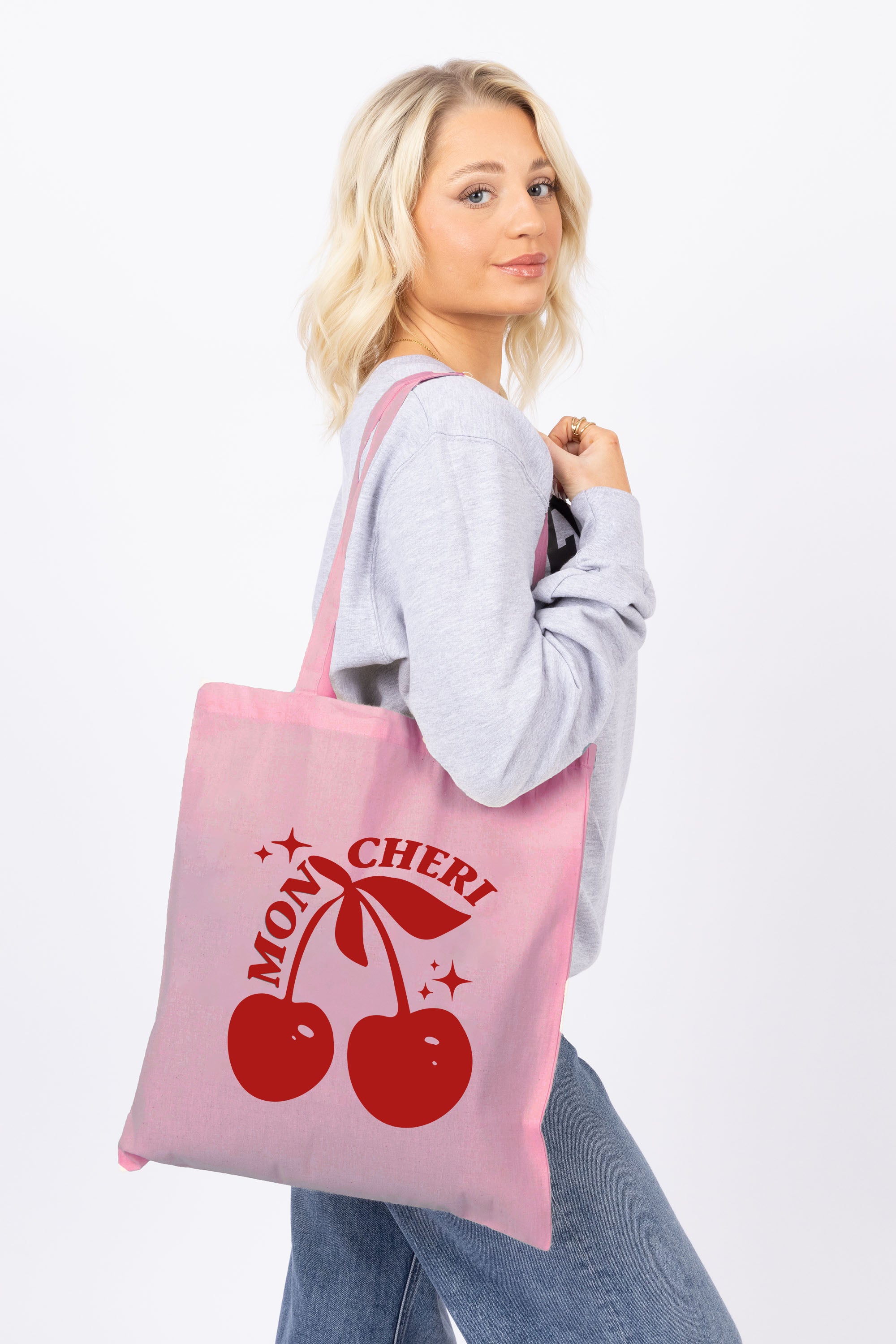 Mon Cheri Printed Cotton Long Handle Canvas Bag (Custom Pack)