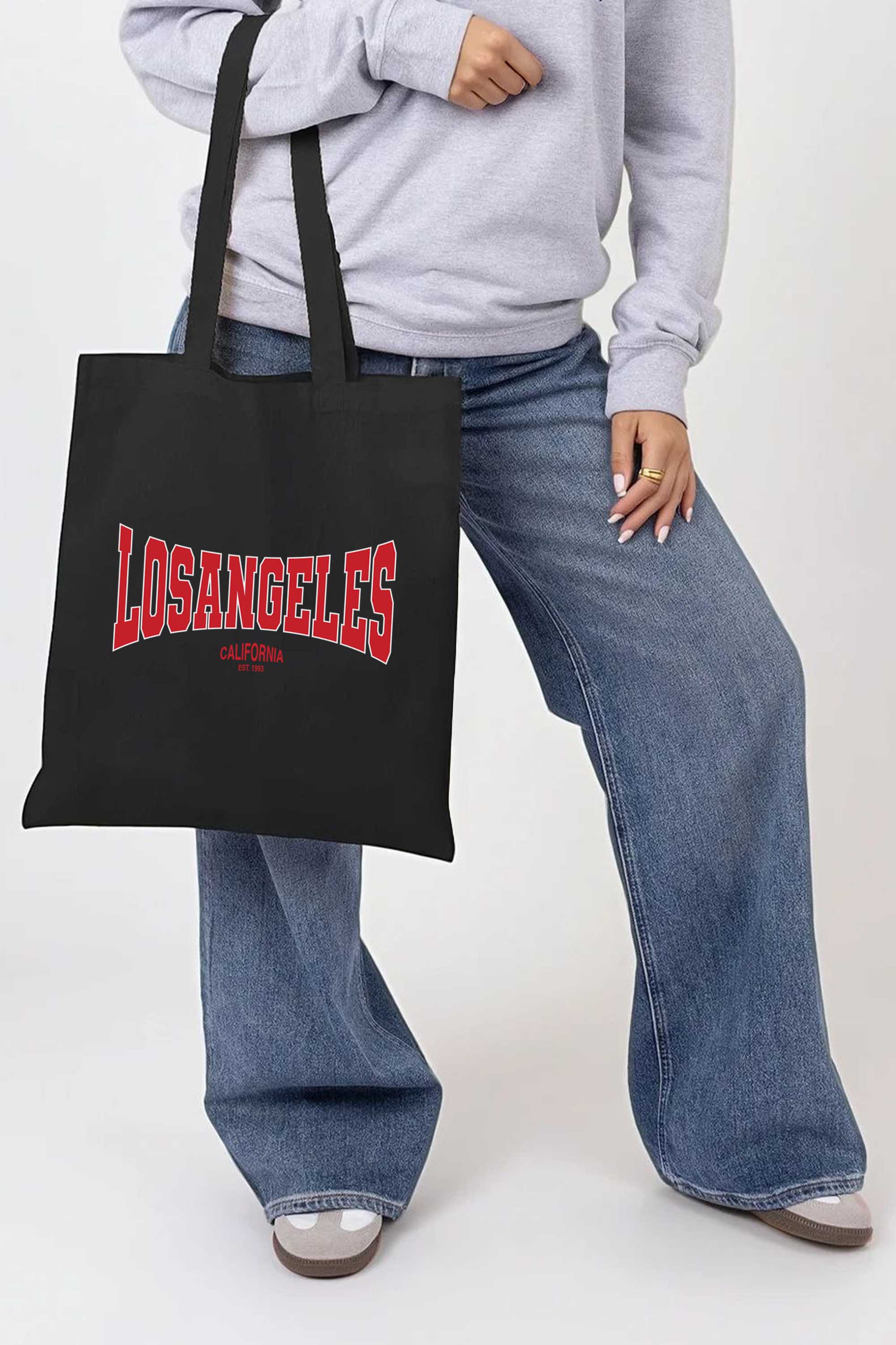 Los Angeles Graphic Printed Cotton Tote Bag