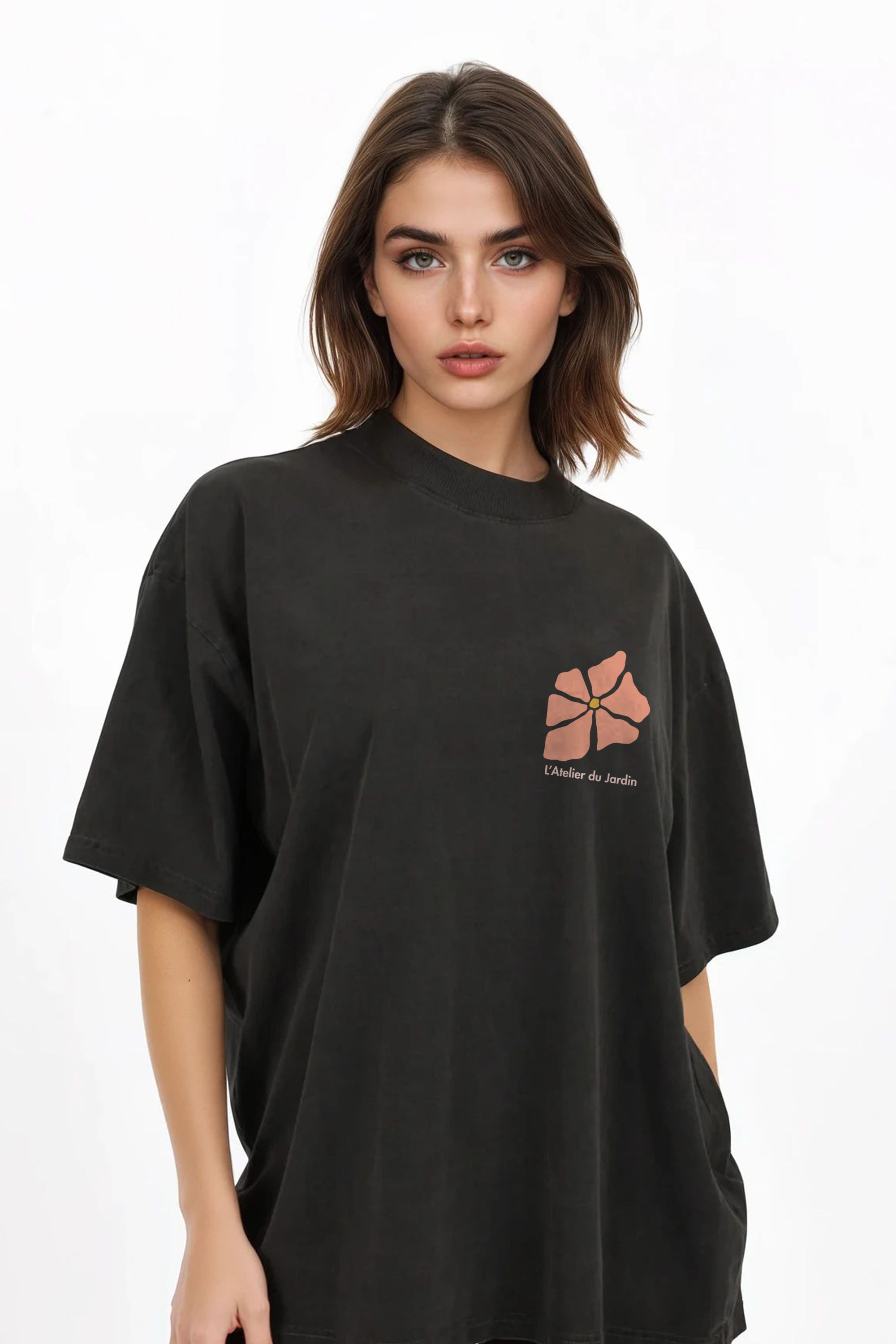 150GSM Oversized Washed T-Shirt in L’Atelier du Jardin Floral Print