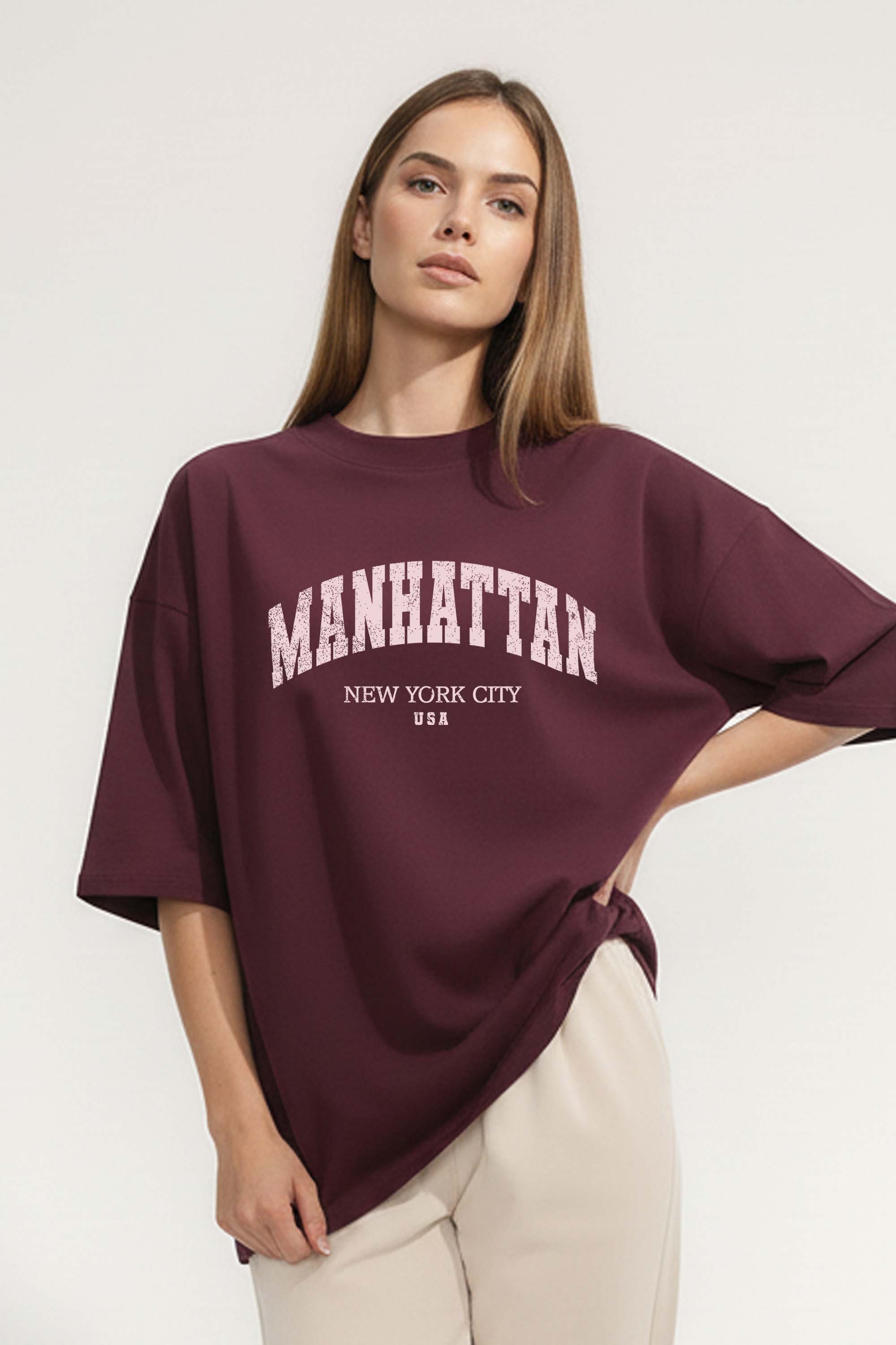 Oversized T-Shirt In Manhattan NYC Print