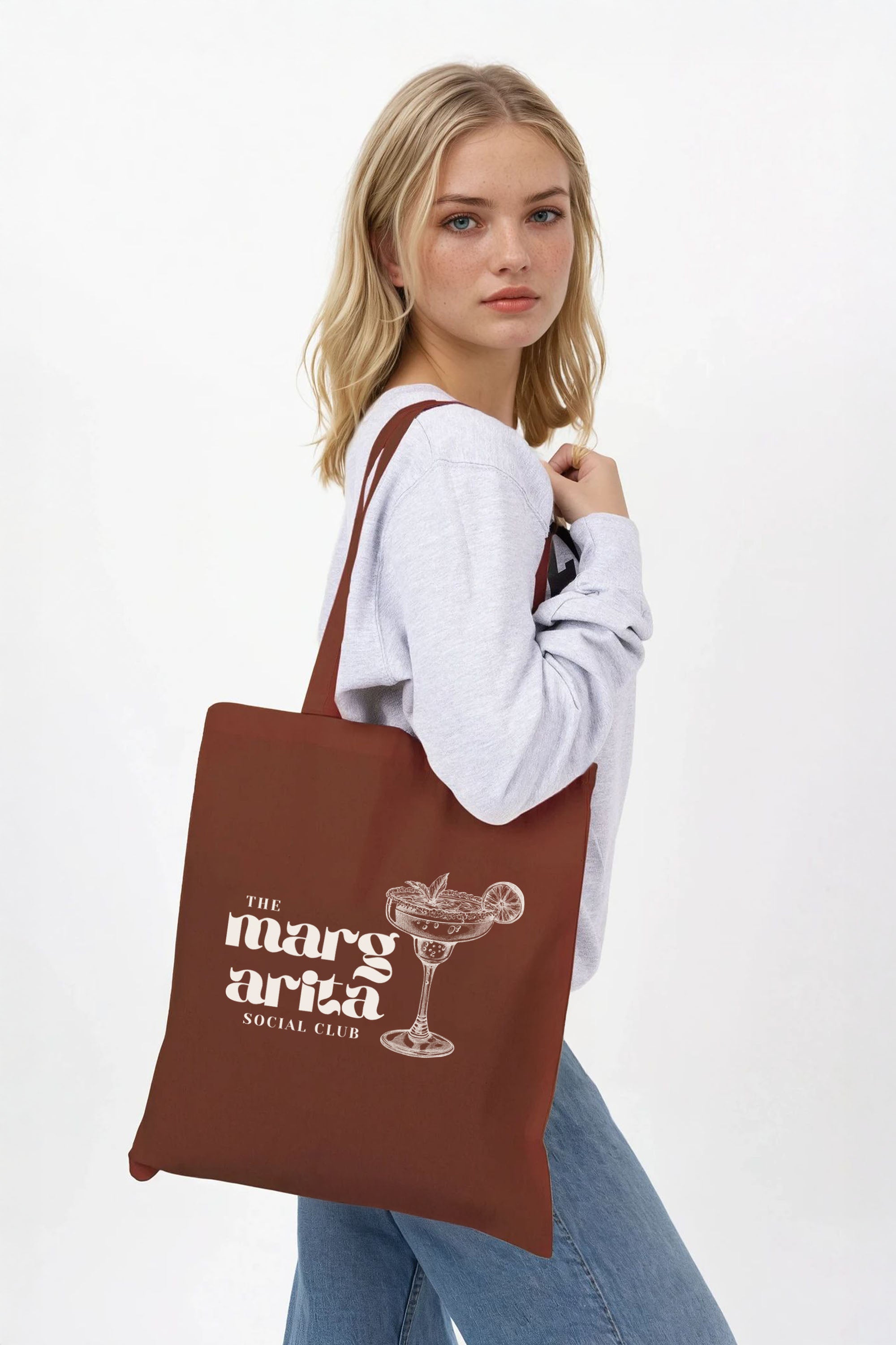 Margarita Social Club Printed Cotton Tote Bag