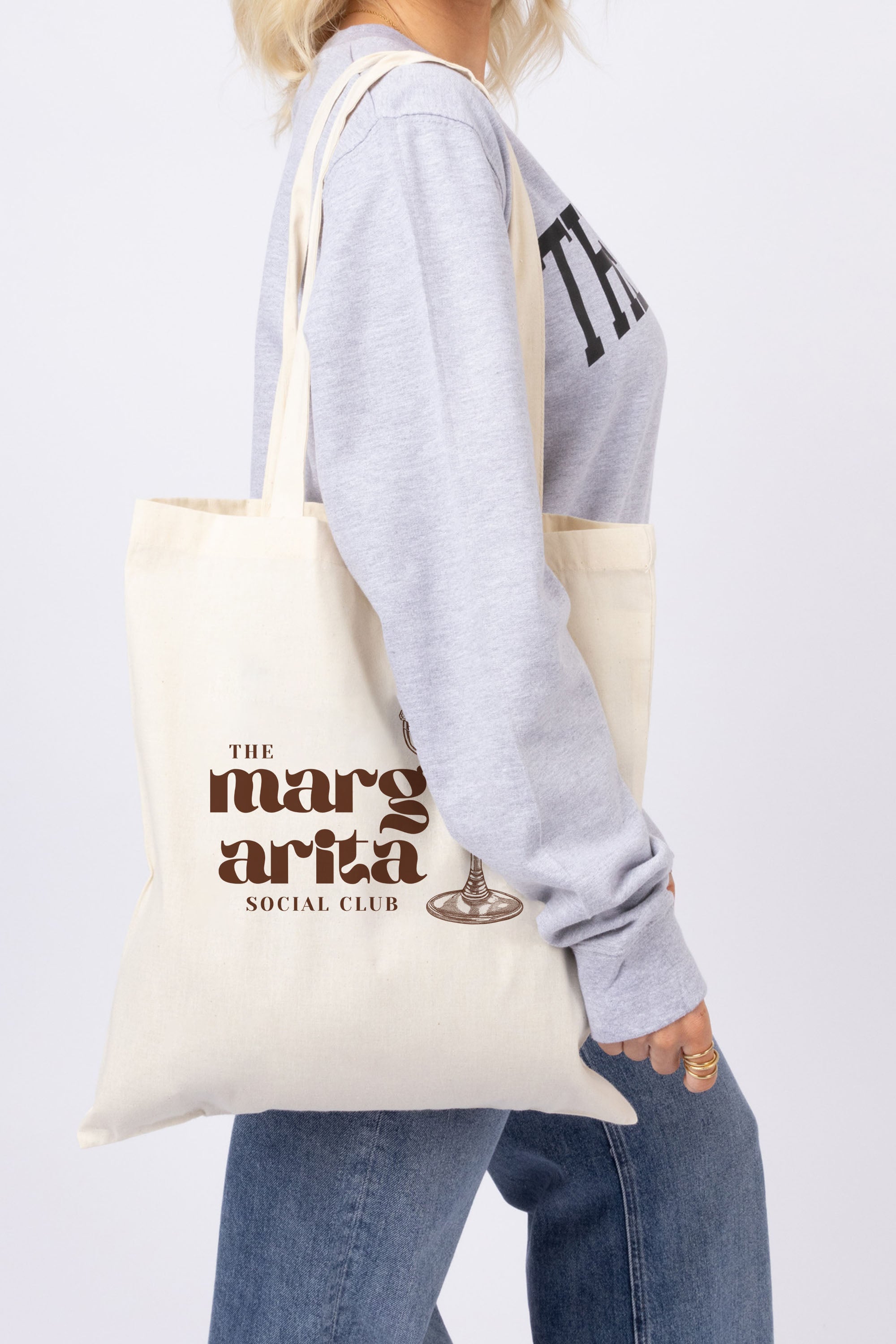 Margarita Social Club Printed Cotton Tote Bag