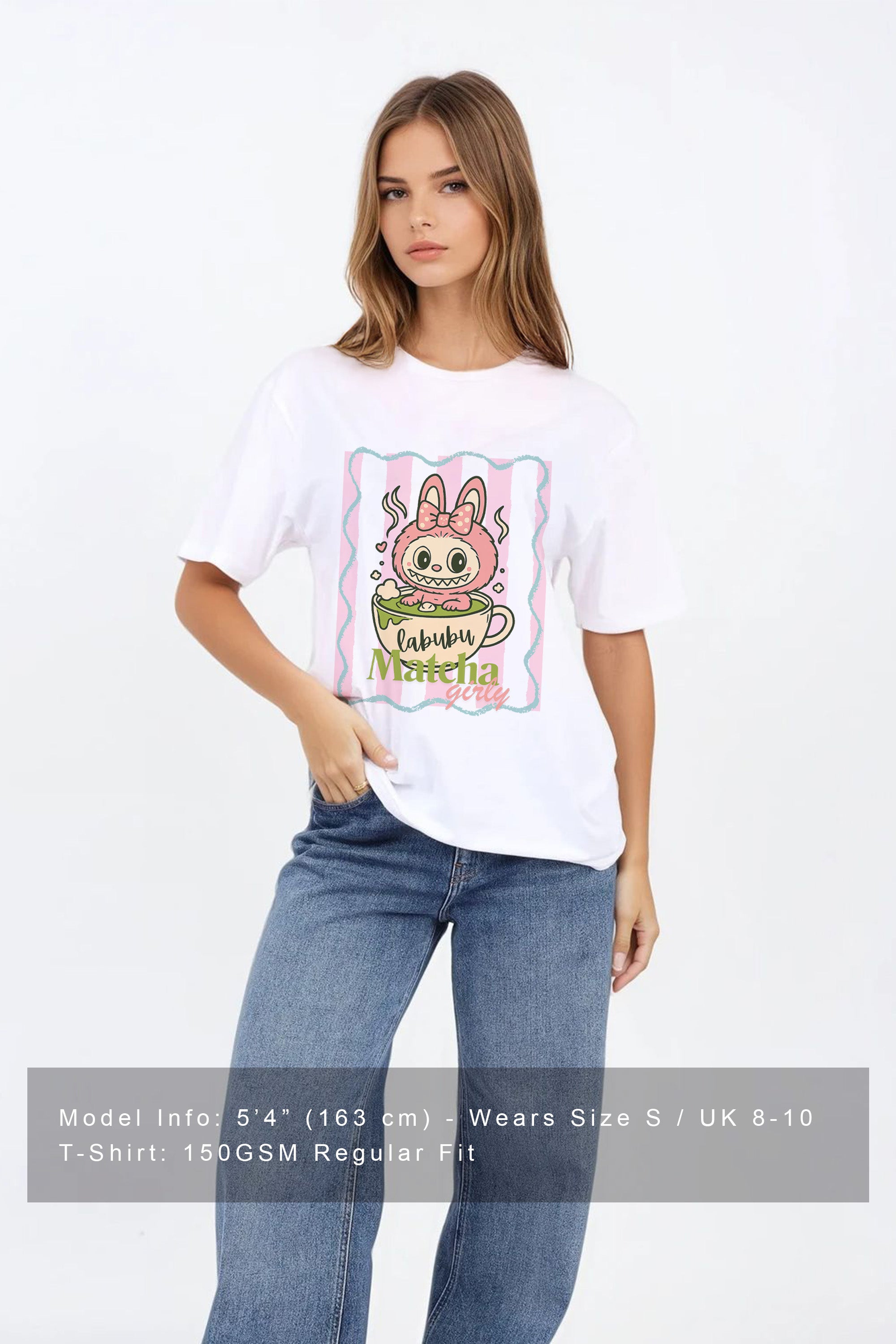 Regular Fit T-shirt in Labubu Matcha Girly Print