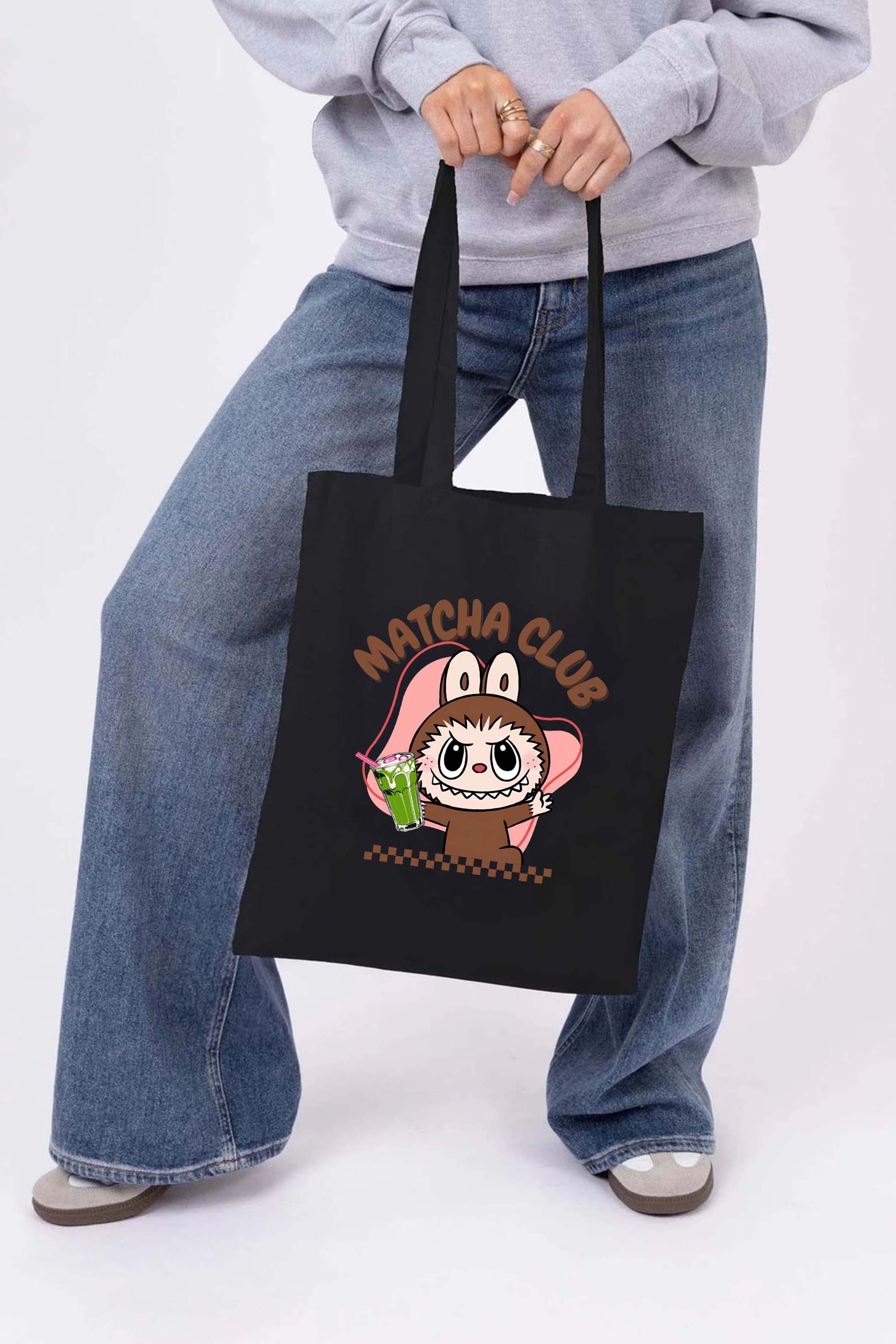 Labubu Matcha Printed Cotton Tote Bag