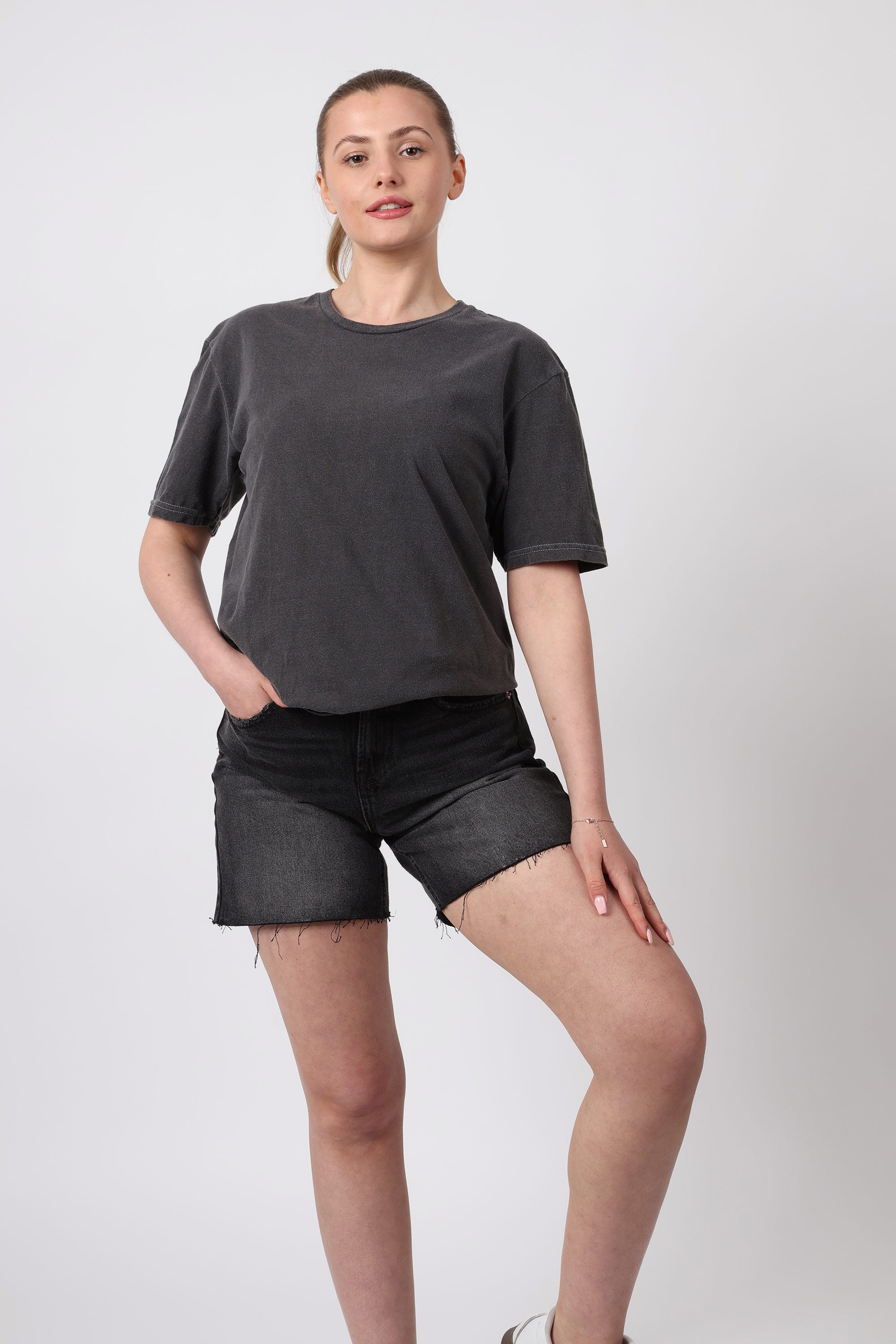 Acid Wash Oversized Plain T-Shirt