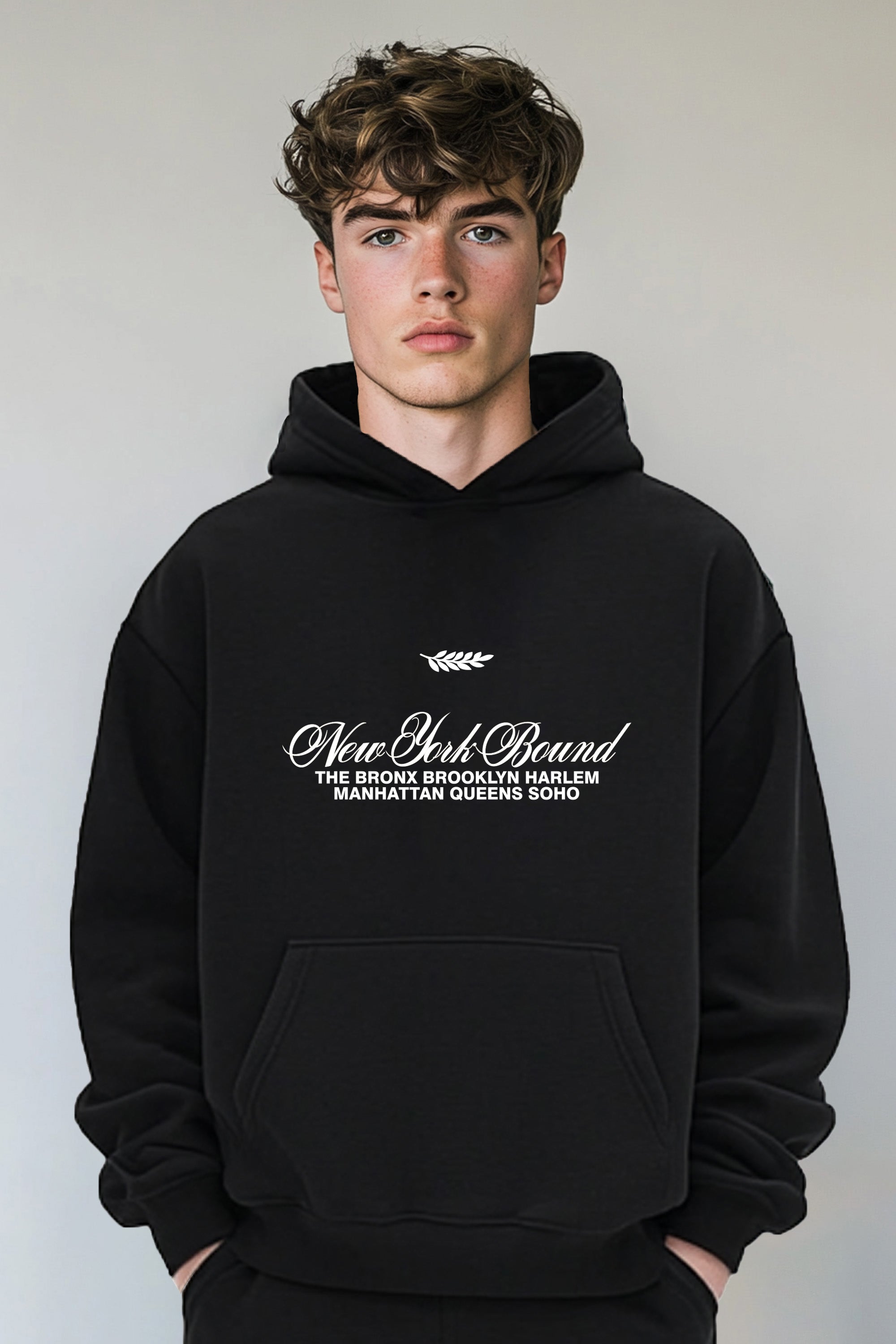 Mens New York Bound Printed Oversized Hoodie (Custom Packs)