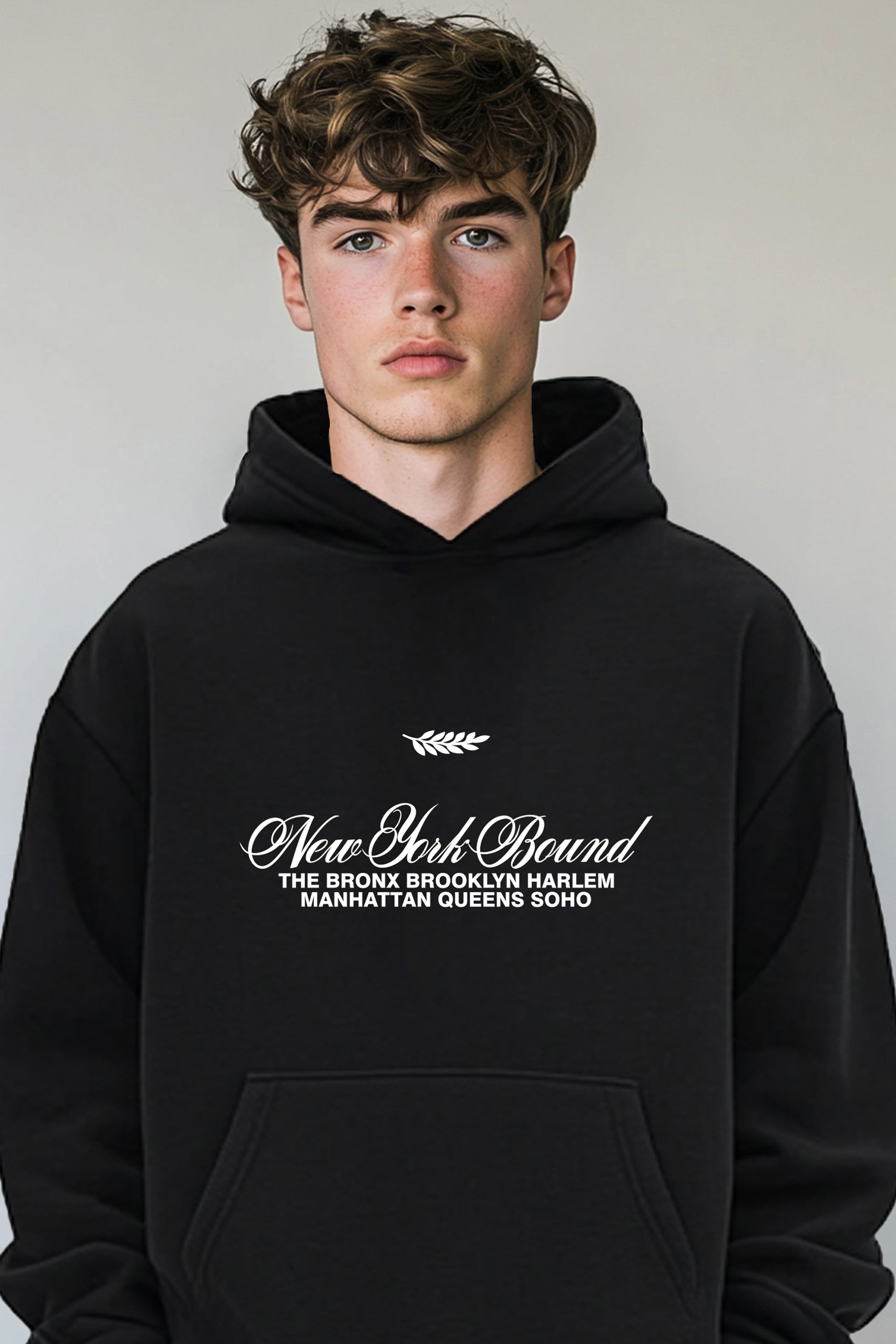 Mens New York Bound Printed Oversized Hoodie (Custom Packs)