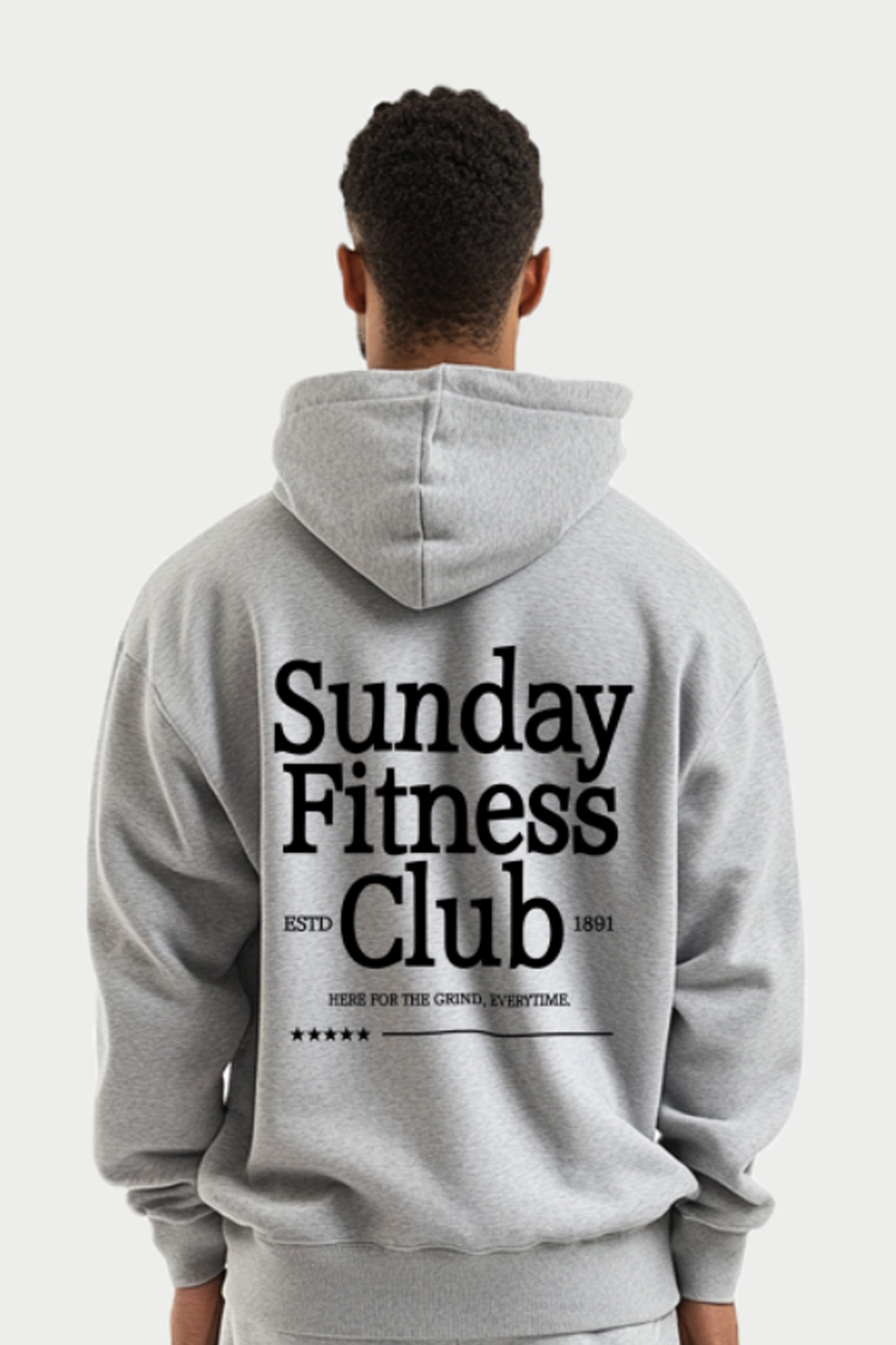 Mens Sunday Fitness Club Printed Oversized Hoodie (Custom Packs)