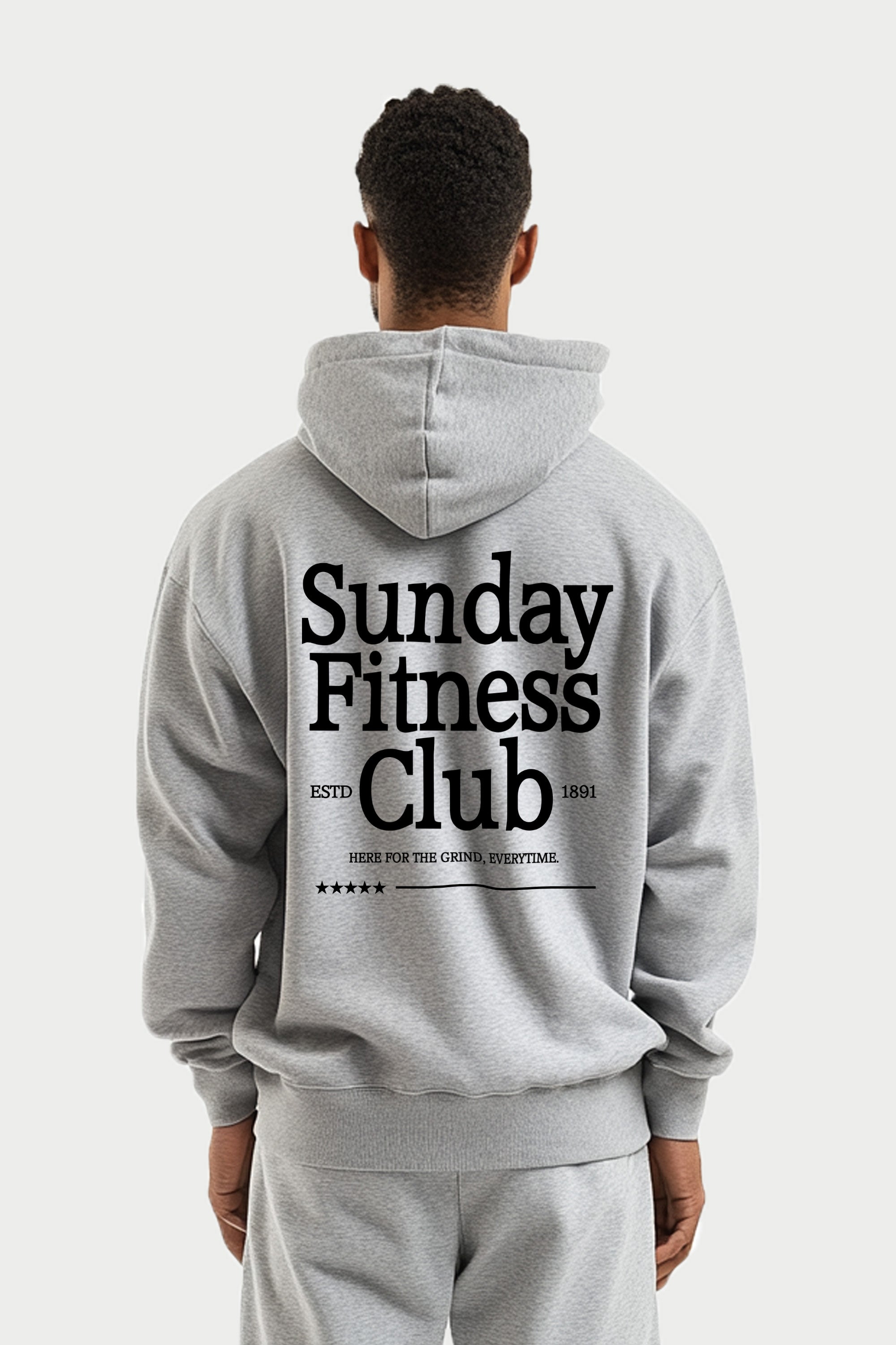 Mens Sunday Fitness Club Printed Oversized Hoodie (Custom Packs)