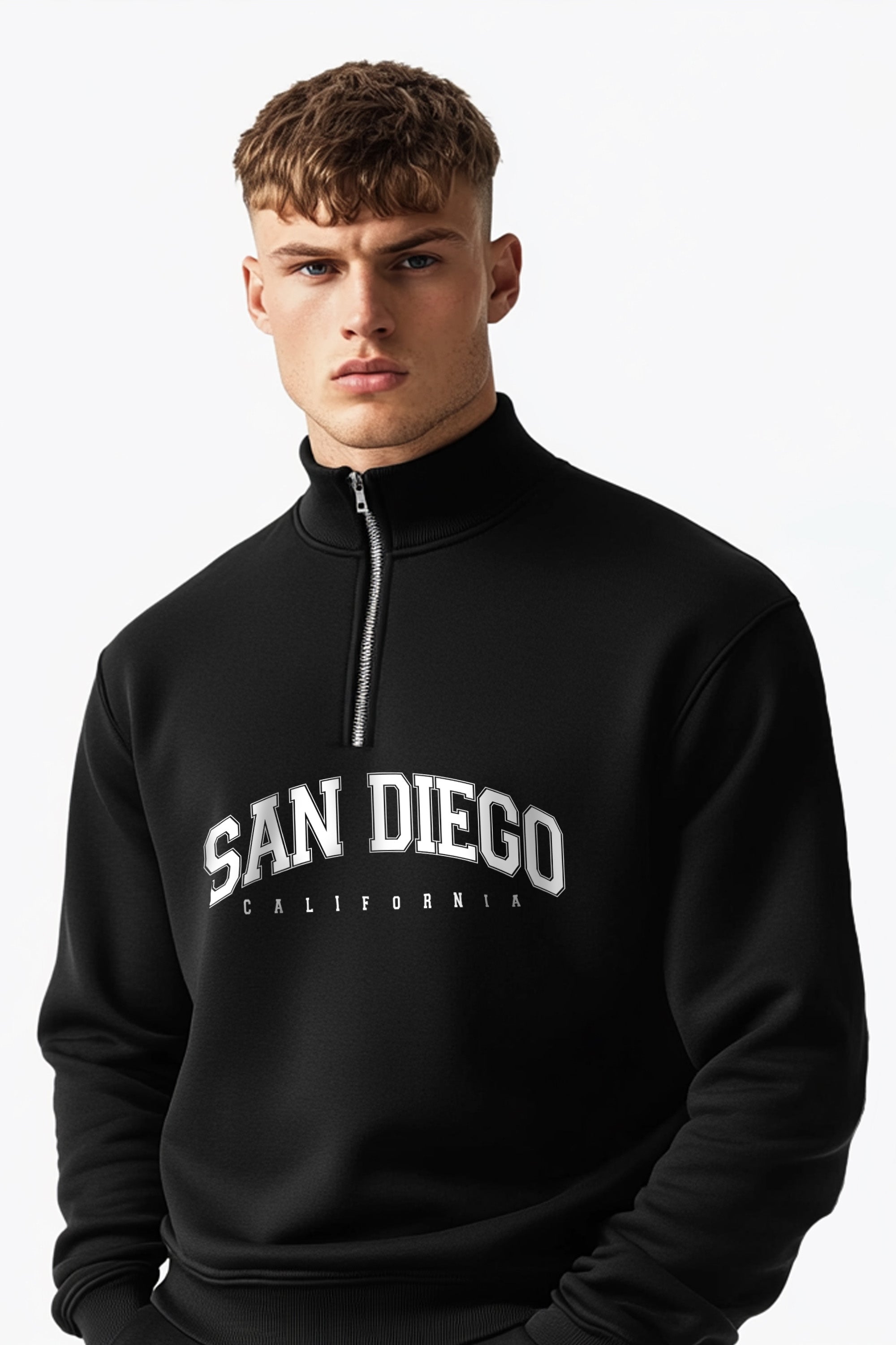 Unisex 1/4 Zip Neck San Diego California Printed Sweatshirt (Custom Pack)