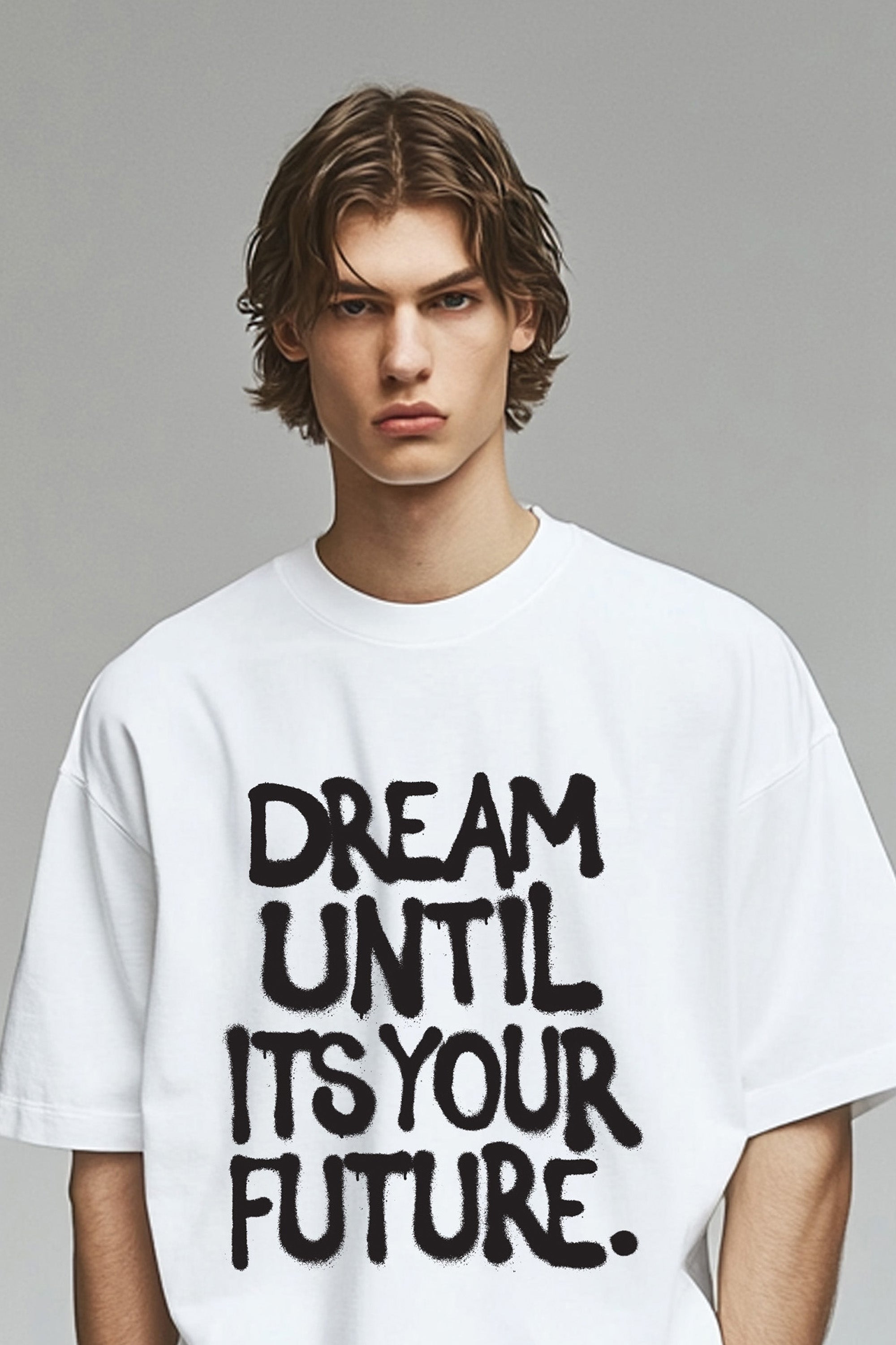 Mens 220 Gsm Oversized Dream Until Printed T-shirt (Custom Pack)