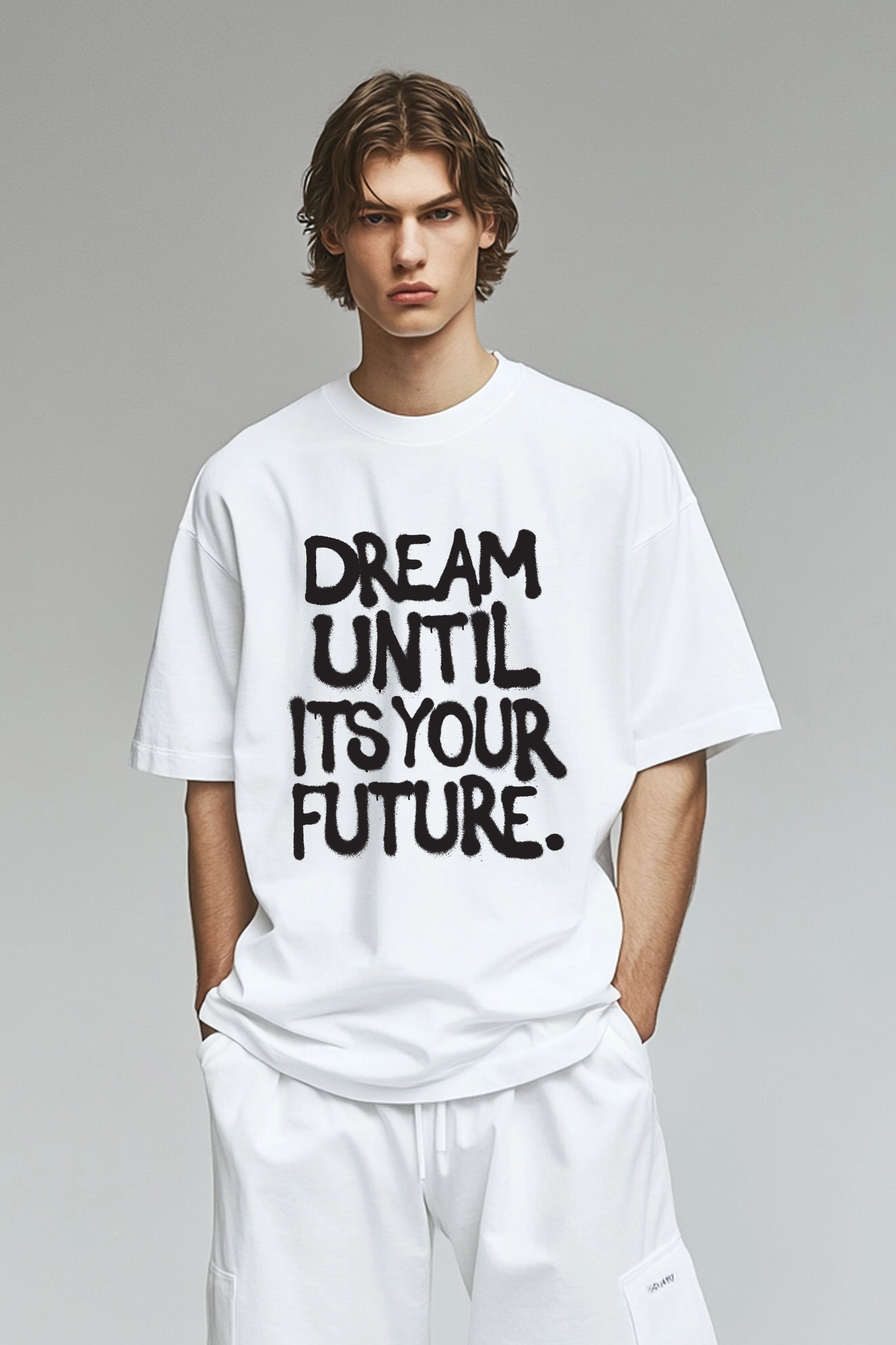 Mens 220 Gsm Oversized Dream Until Printed T-shirt (Custom Pack)