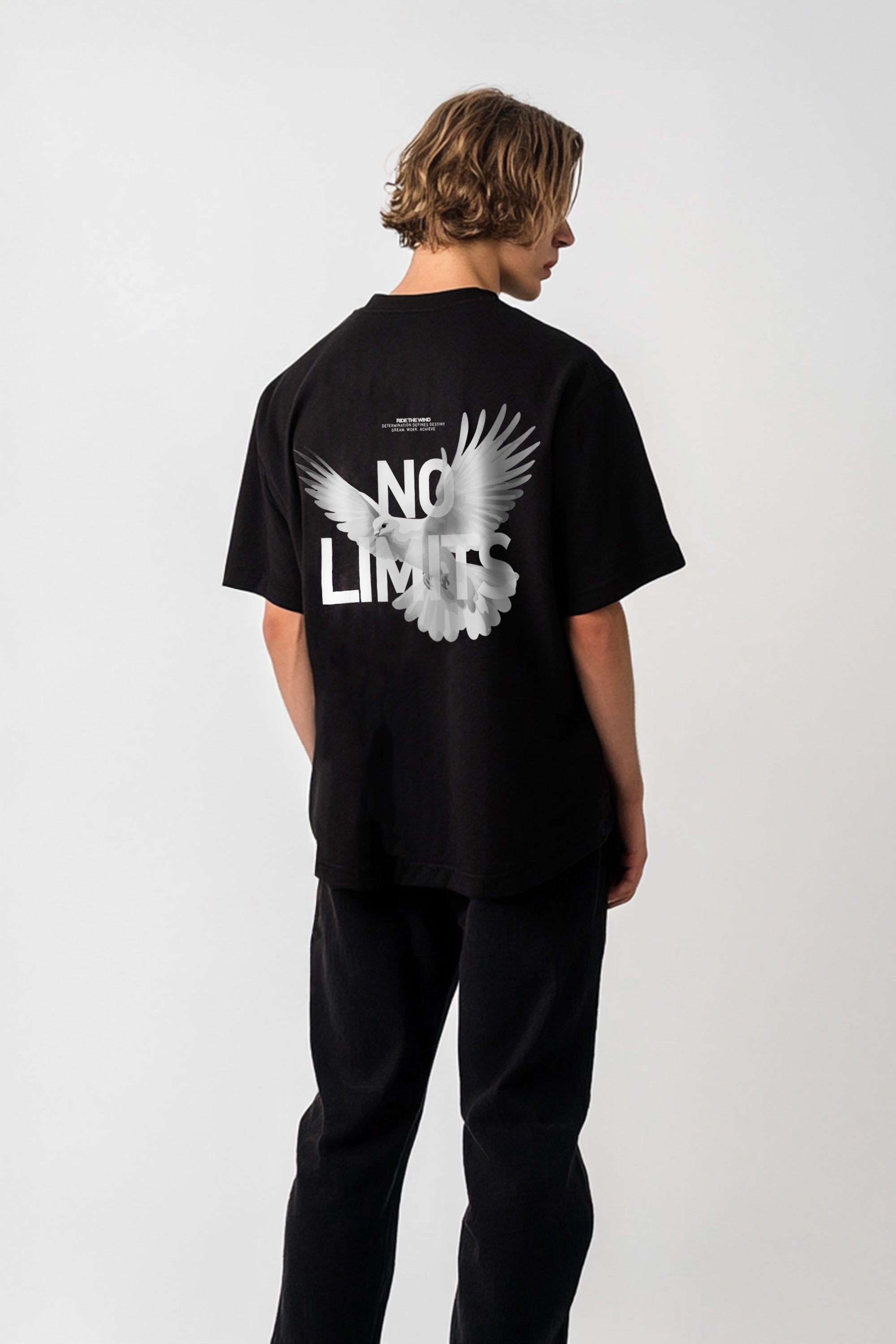 Mens 220 Gsm Oversized No Limits Printed T-shirt (Custom Pack)