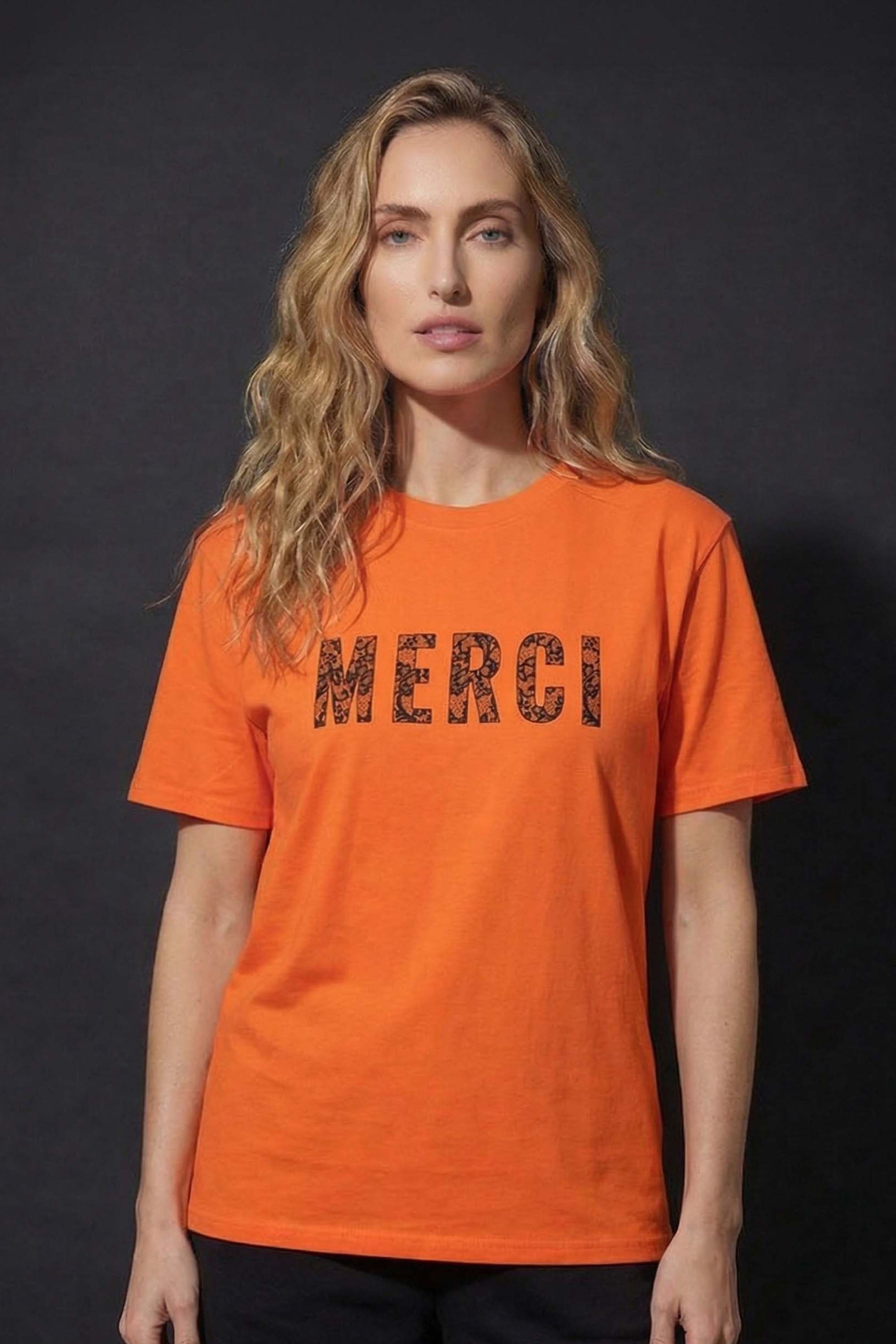 Merci Lace Printed T-Shirt