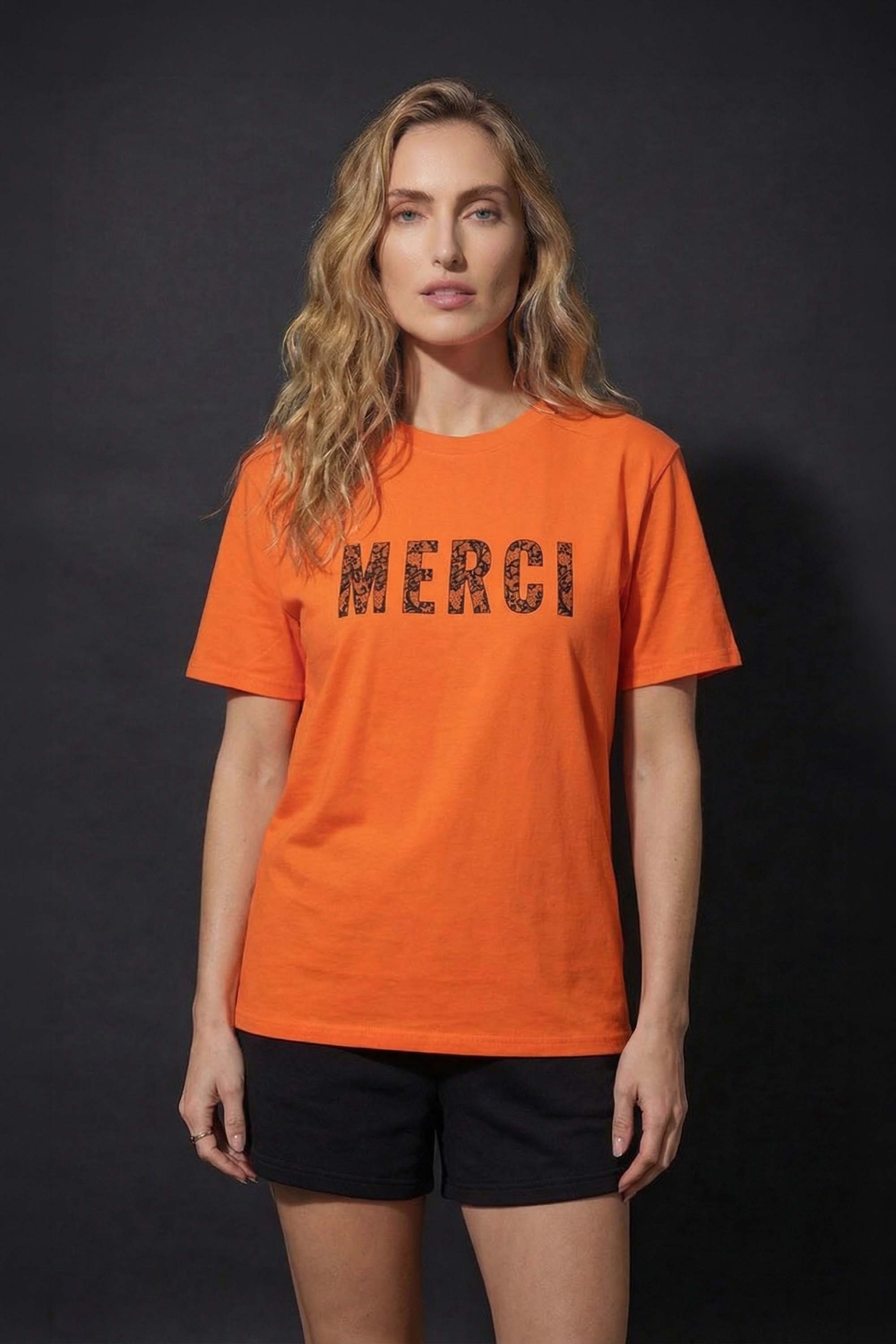 Merci Lace Printed T-Shirt
