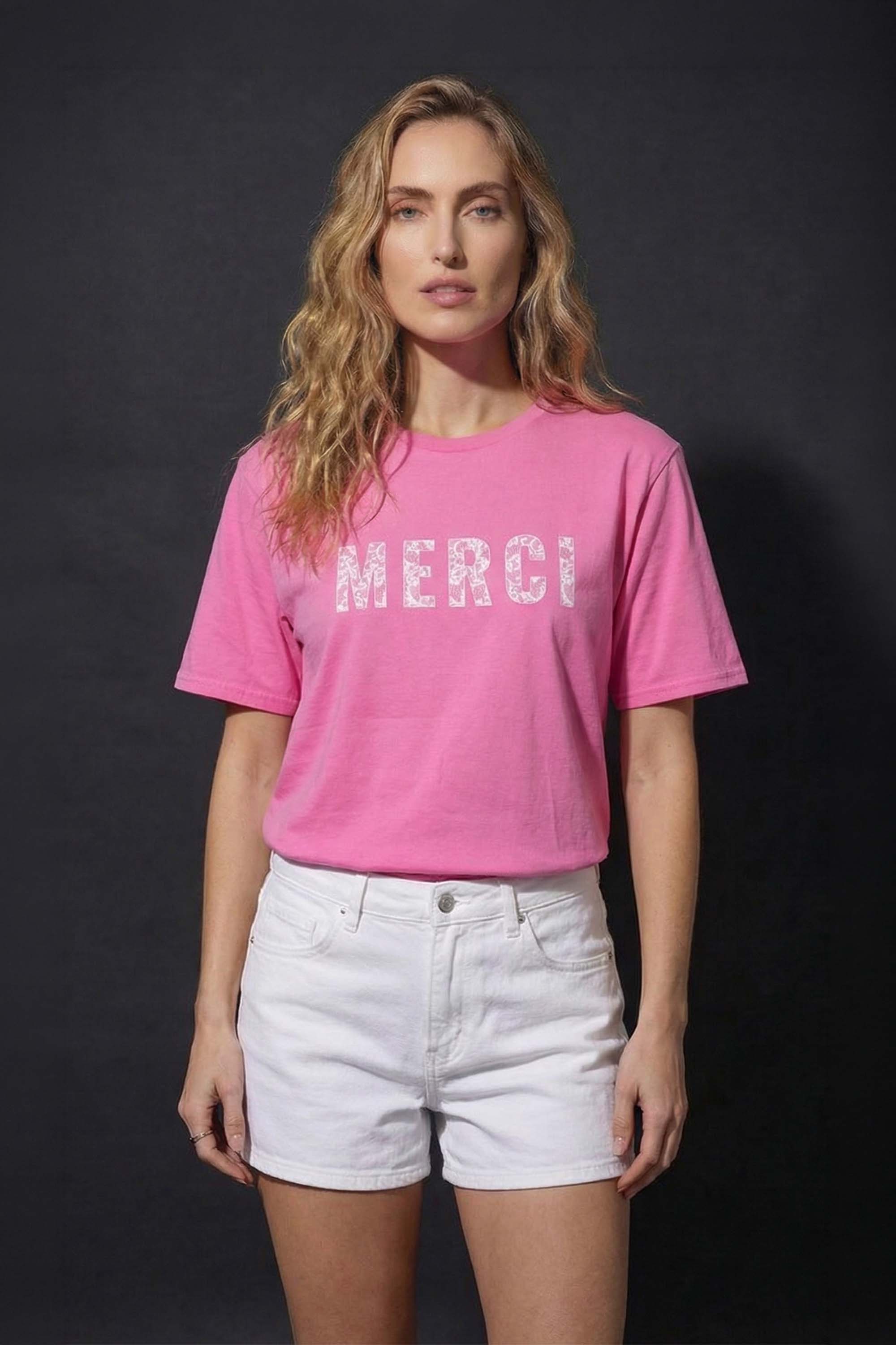 Merci Lace Printed T-Shirt