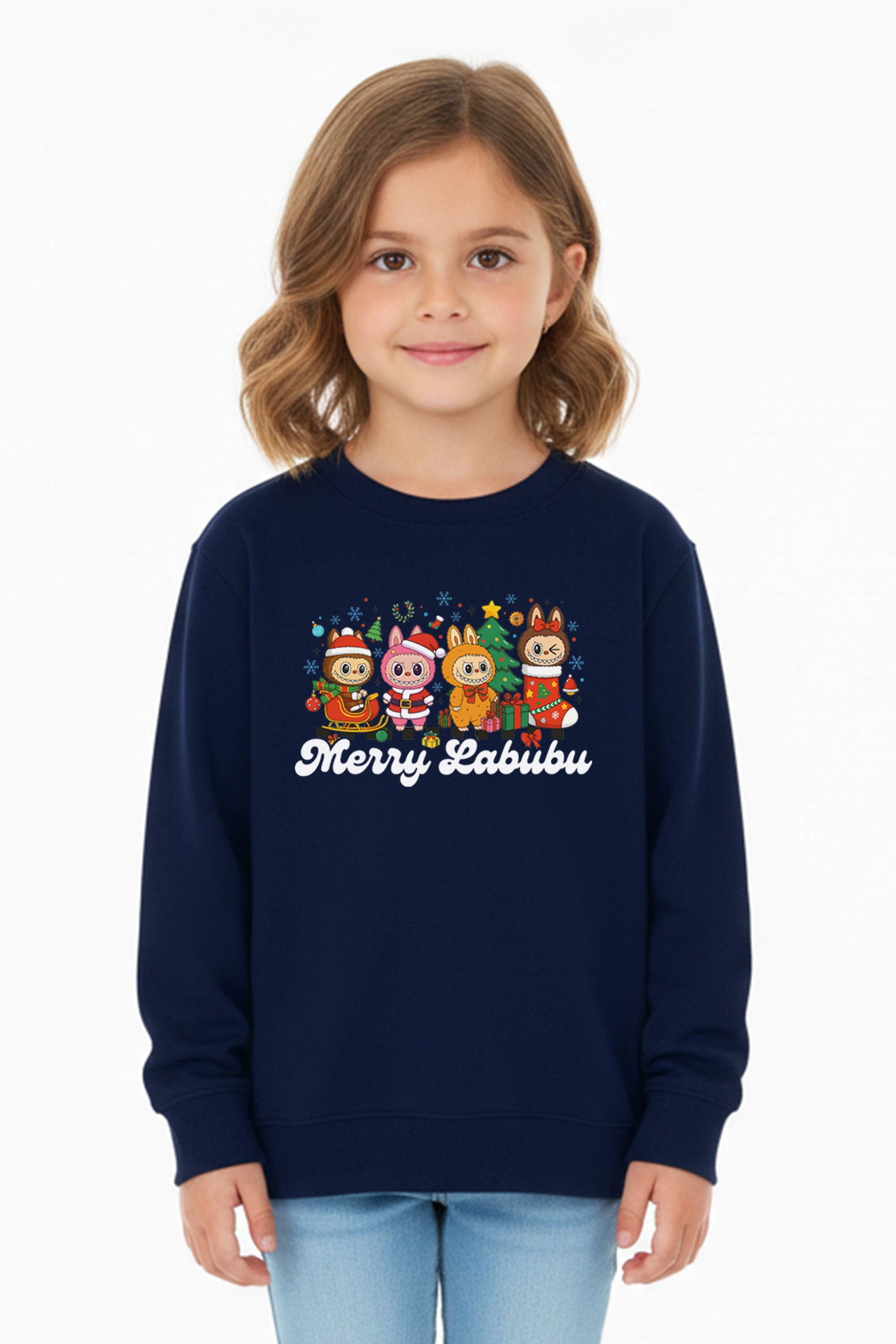 Kids Merry Labubu Christmas Printed Sweatshirt