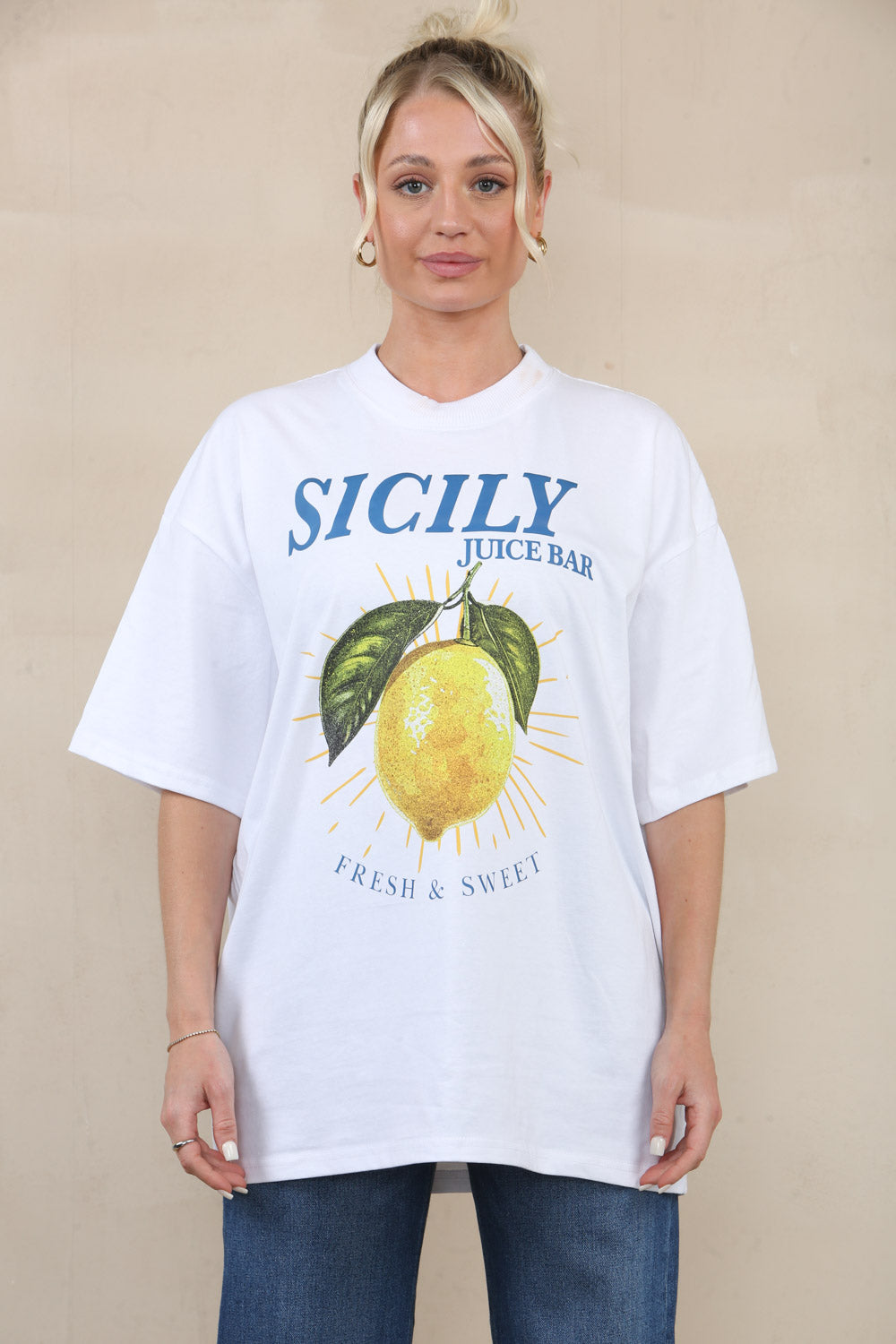 220GSM Oversize T-Shirt In Sicily Print